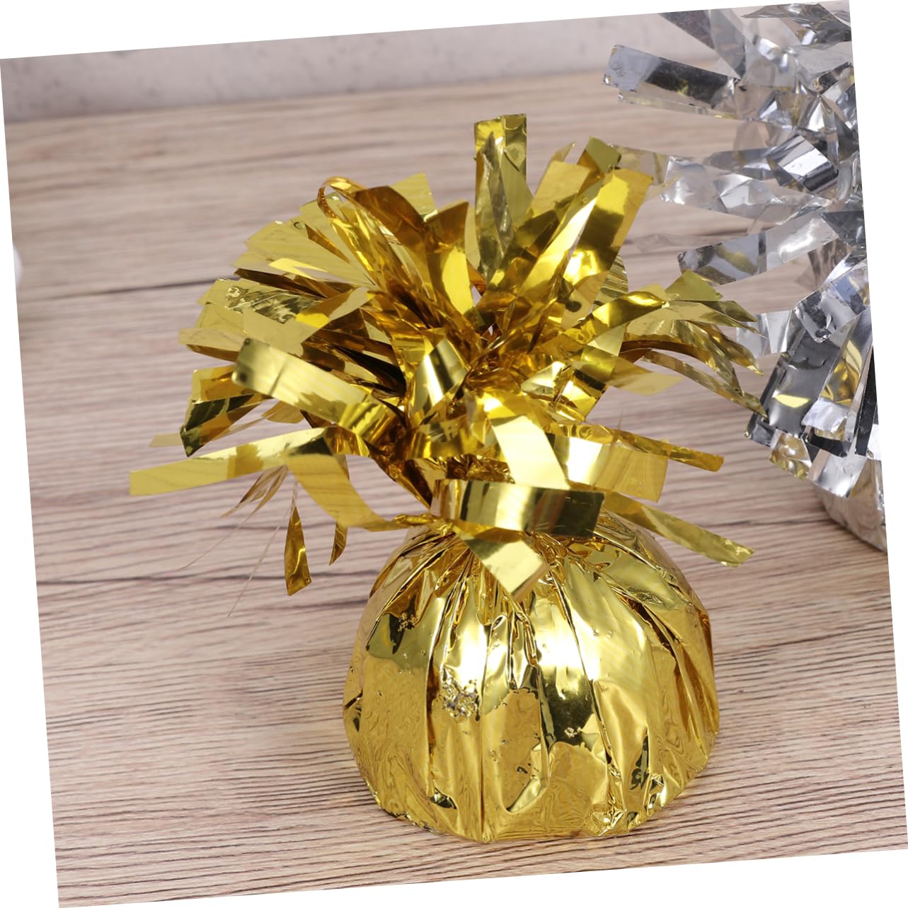 Pesetti per Palloncini 12 Pezzi in Calcestruzzo Oro e Argento | 6 Dorati e 6 Argentati, per Festa di Capodanno e Matrimonio, Accessori per Palloncini