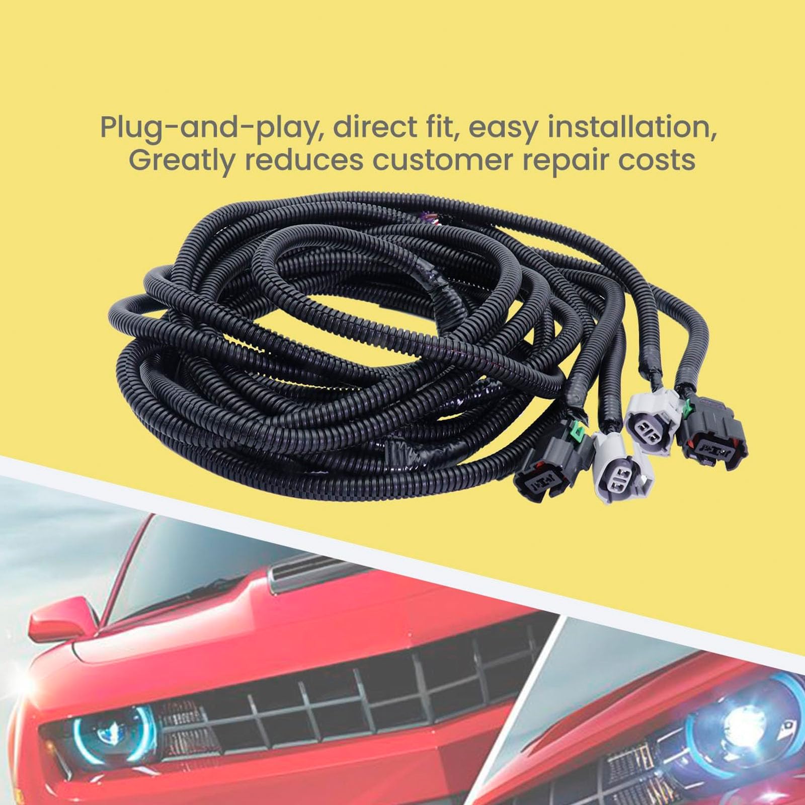 Arnés de lámpara antiniebla para 2010-2013 92243262 645-536 Conjunto de cableado de luz de repuesto Accesorios para automóviles Conjunto de cableado de luz de repuesto de lámpara Accesorios para Fácil