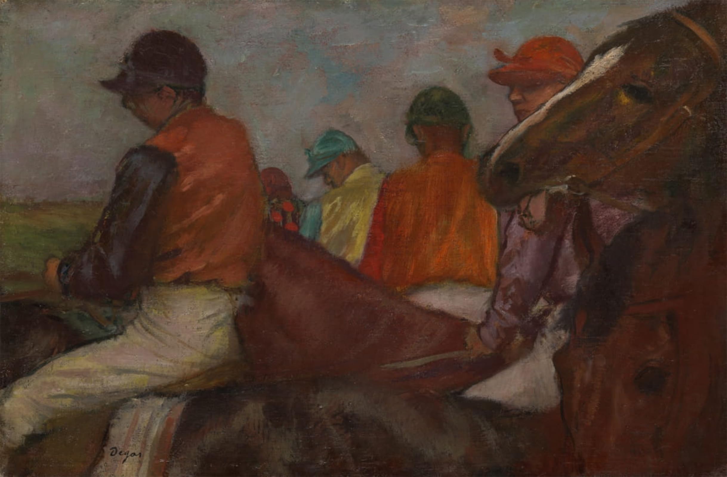 POSTERIIk Famous Animal Posters Vintage Picture the Jockeys by Edgar Degas Modern Wall Decor for Home Decor 60x90cm