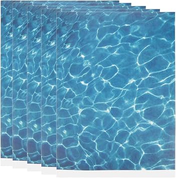 Garneck 5pcs Artificial Water Effect Sheet Self Adhesive - Fake Ocean Lake & River Scenery Effect Stream Pattern Sticker for Miniature Train Village Model Diorama Dollhouse Landscape DIY Decoration