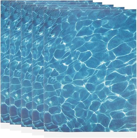 Garneck 5pcs Artificial Water Effect Sheet Self Adhesive - Fake Ocean Lake & River Scenery Effect Stream Pattern Sticker for Miniature Train Village Model Diorama Dollhouse Landscape DIY Decoration