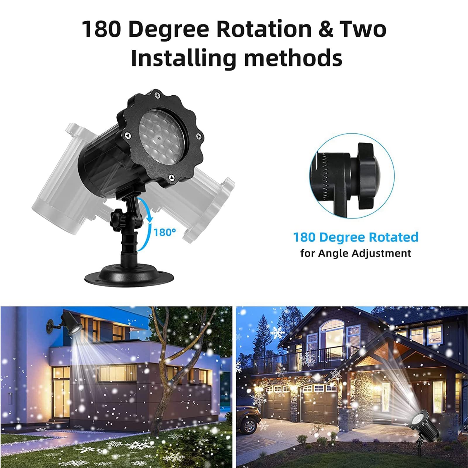 Kerst Projector Lights Outdoor, Sneeuwvlok Kerst Projector, LED Dynamische Kerst Projector voor Geschenken Vakantie Buiten (Maat: Europese regelgeving
