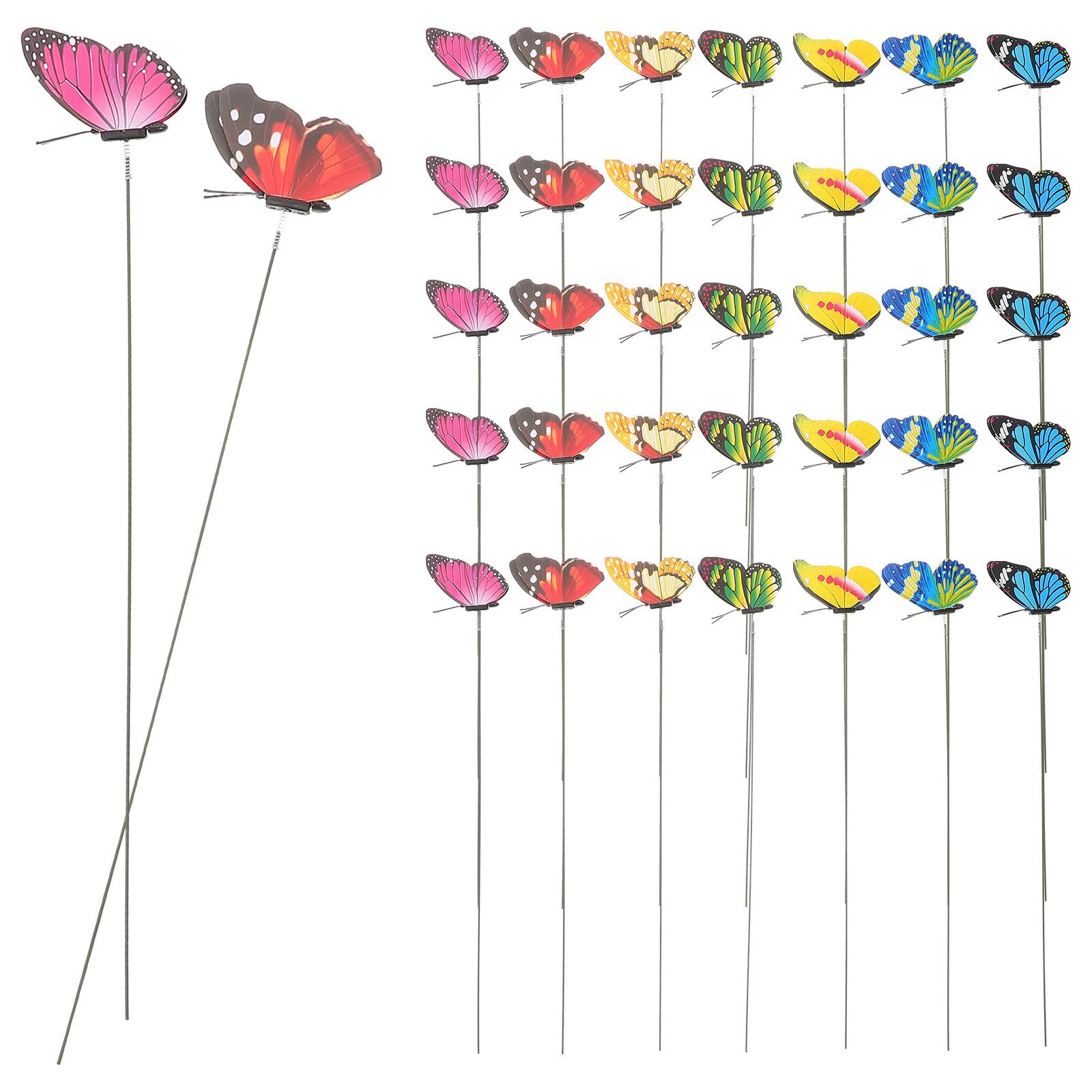 DECHOUS Realistische Schmetterlings Gartenstecker 28,4cm 150 Stück