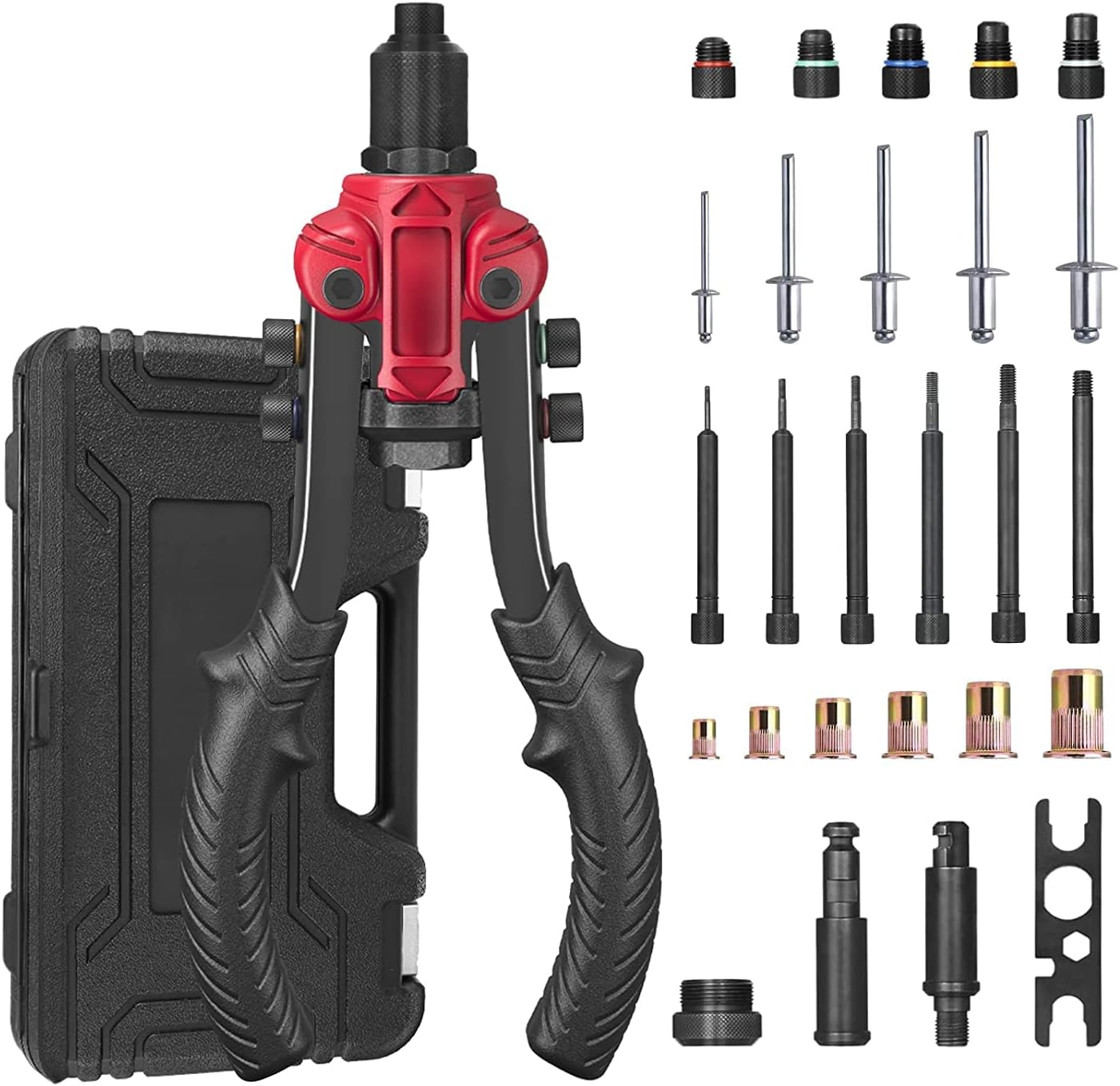 Vistreck Rivet Gun, Rivet Nut Tool 3 in 1 Kit, with 6