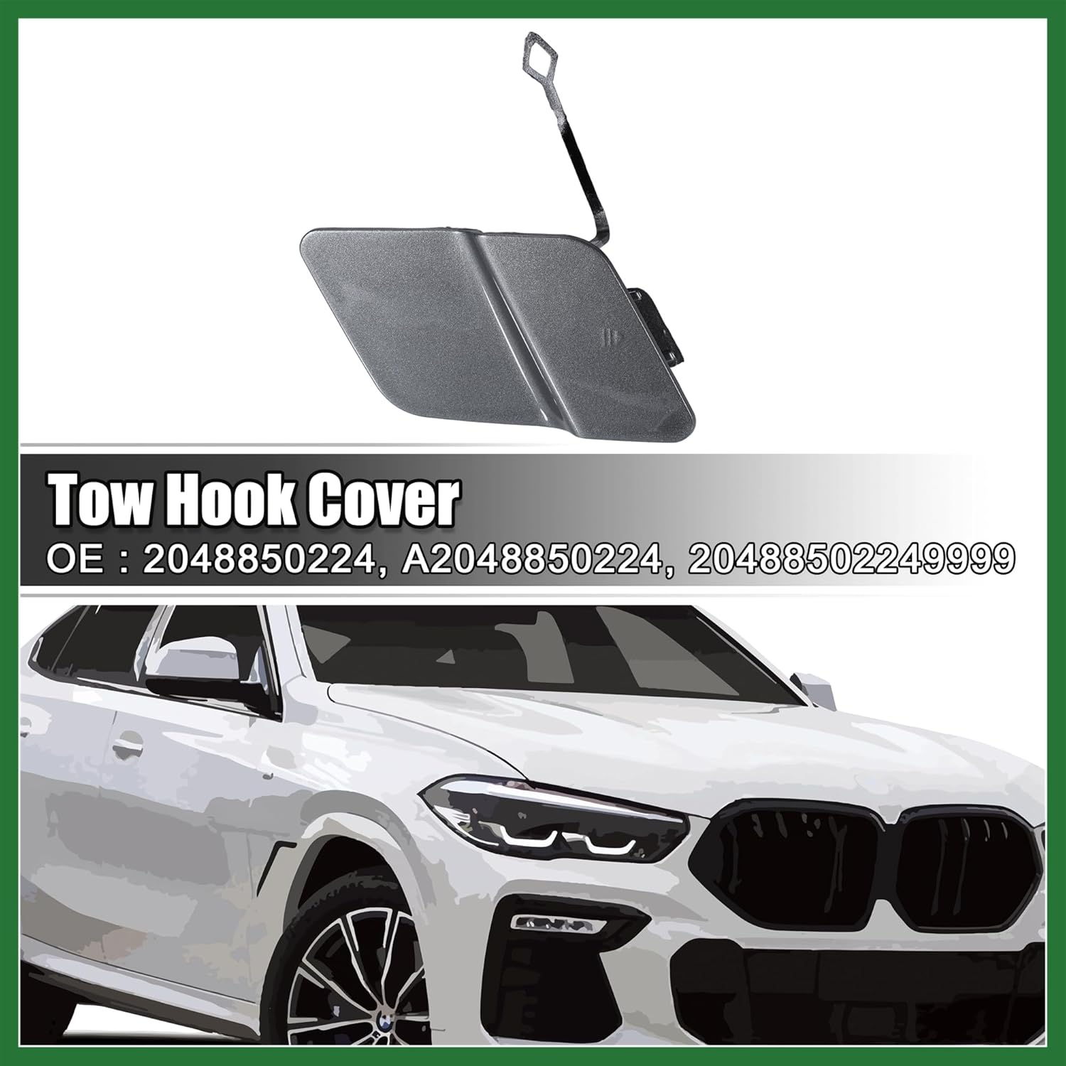 Motoforti Front Bumper Tow Hook Cover Car Towing Hook Eye Hole Cover Fit for Mercedes Benz X204 GLK250 - Pack of 1 Gray Long-Lasting