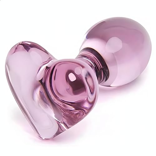 Crystal Glass Butt Plug,Mini Pink Glass Anal Plug, Anal Masturbation Plug for Men Women Gay and Couples - Transparent Pink