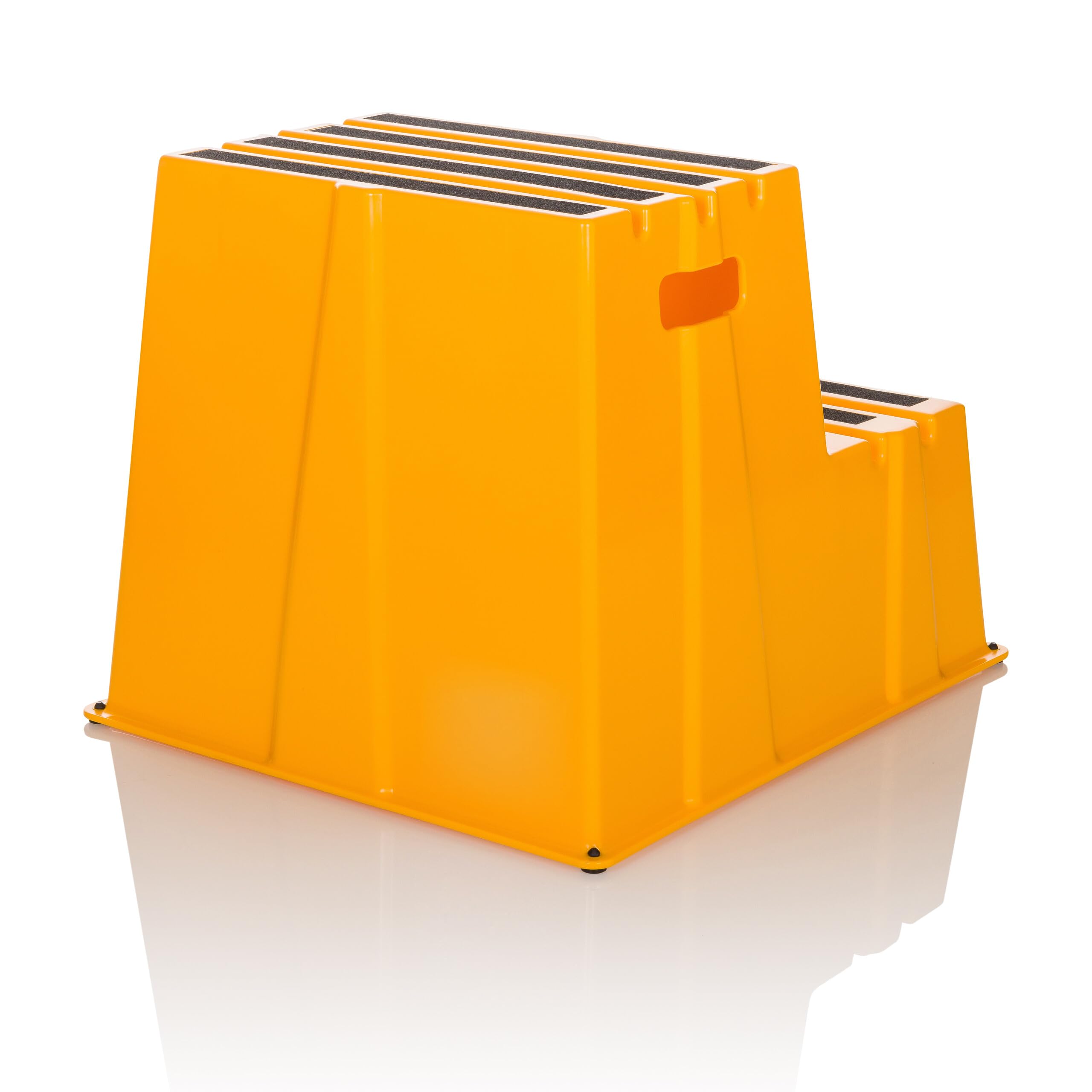 hjh OFFICE Taburete TIO-E2 Antideslizante para Uso doméstico y Comercial 2 peldaños, Dimensiones (A x A x P): 51 x 57 x 65 cm, 830120, Amarillo