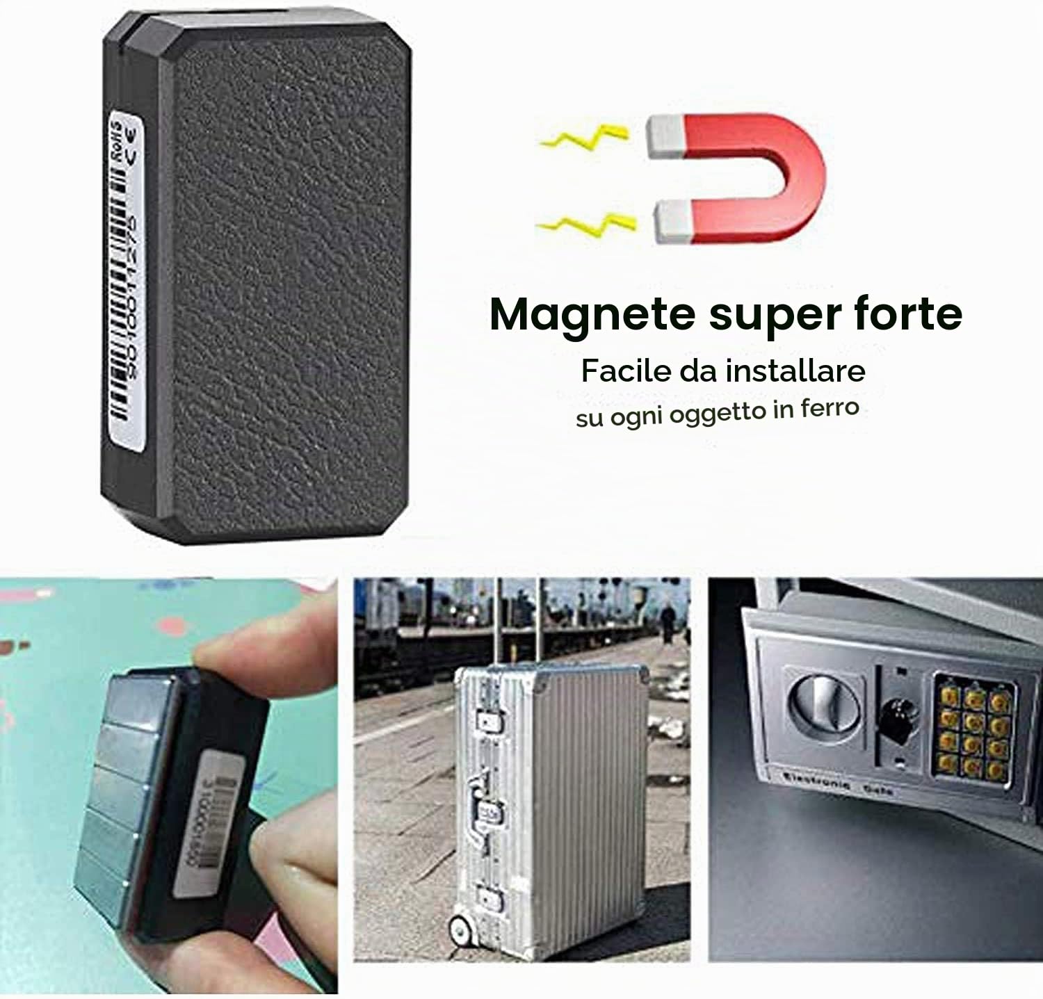 Micro Localizzatore GPS Tracker Satellitare con Magnete - Realtime Tracking in Tempo Reale Anti-perso Impermeabile Tracciatore di Posizione per Bambini Anziani Auto Moto