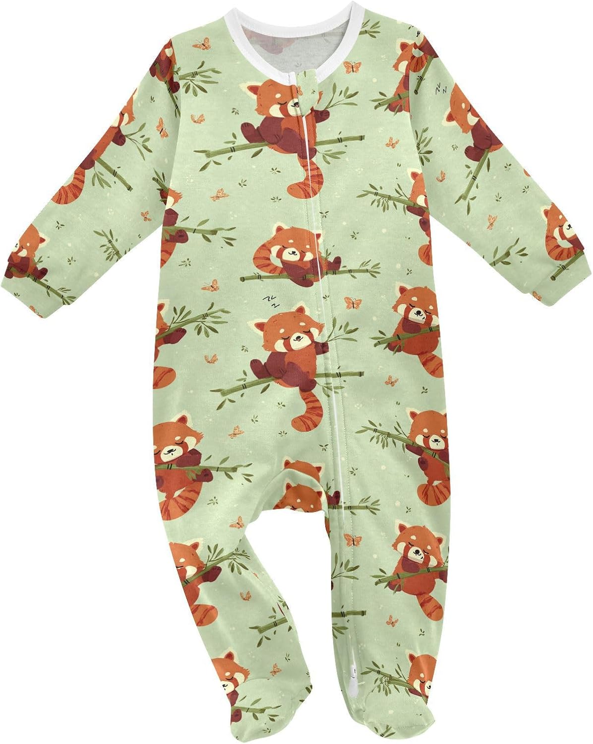 SHJI Baby One-Piece Footies Long Sleeve Rompers Pajamas Zip Front Pjs for Boys Girls kids