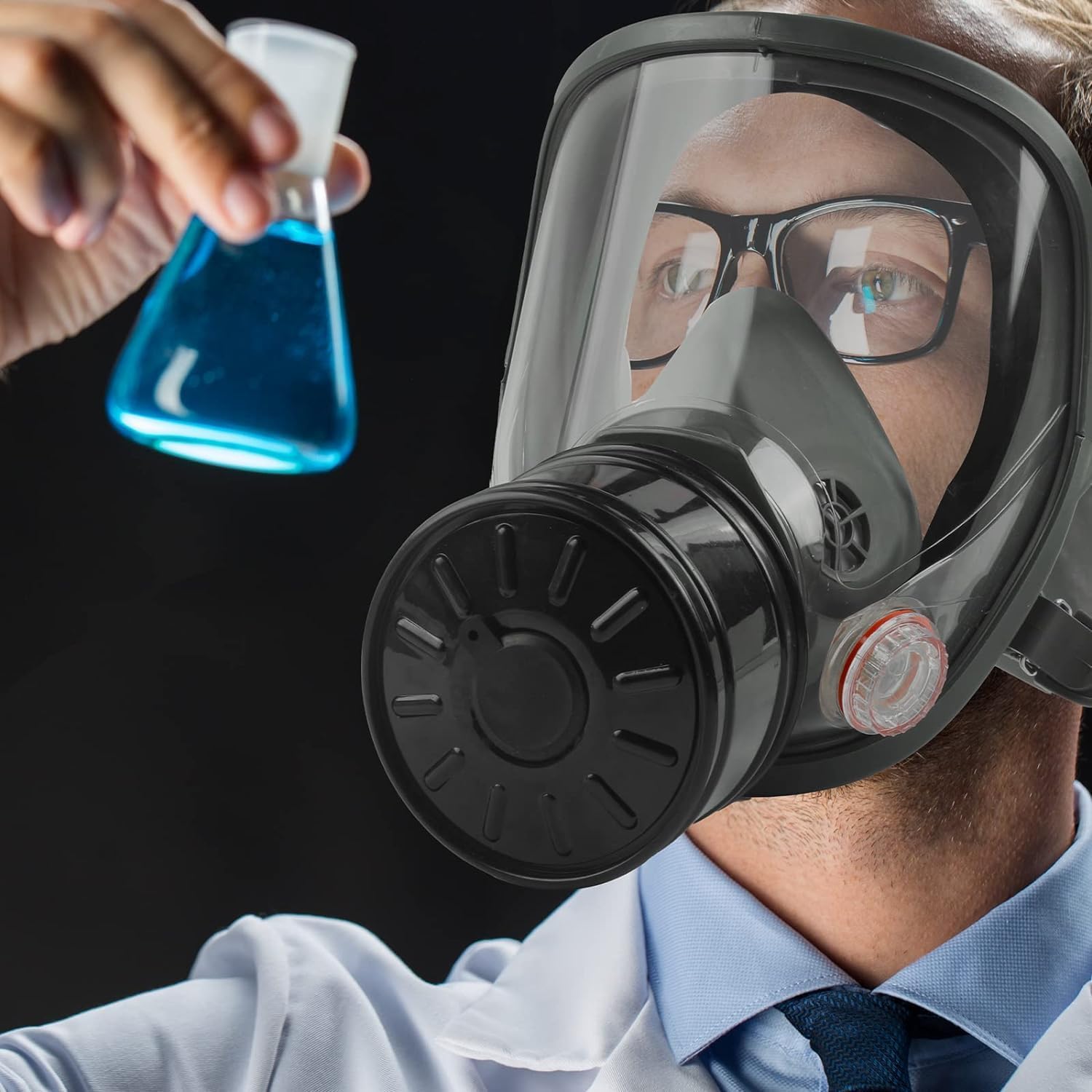 Gasmaskenfilter, 40-mm-Aktivkohlefilter Kompatibel mit der 6800 Vollgesichts-Gasmaske und Anderen Atemschutzmaske, Einzelner Austauschbarer Filter Gegen Dämpfe, Staub, Farben, Gase und Chemikalien