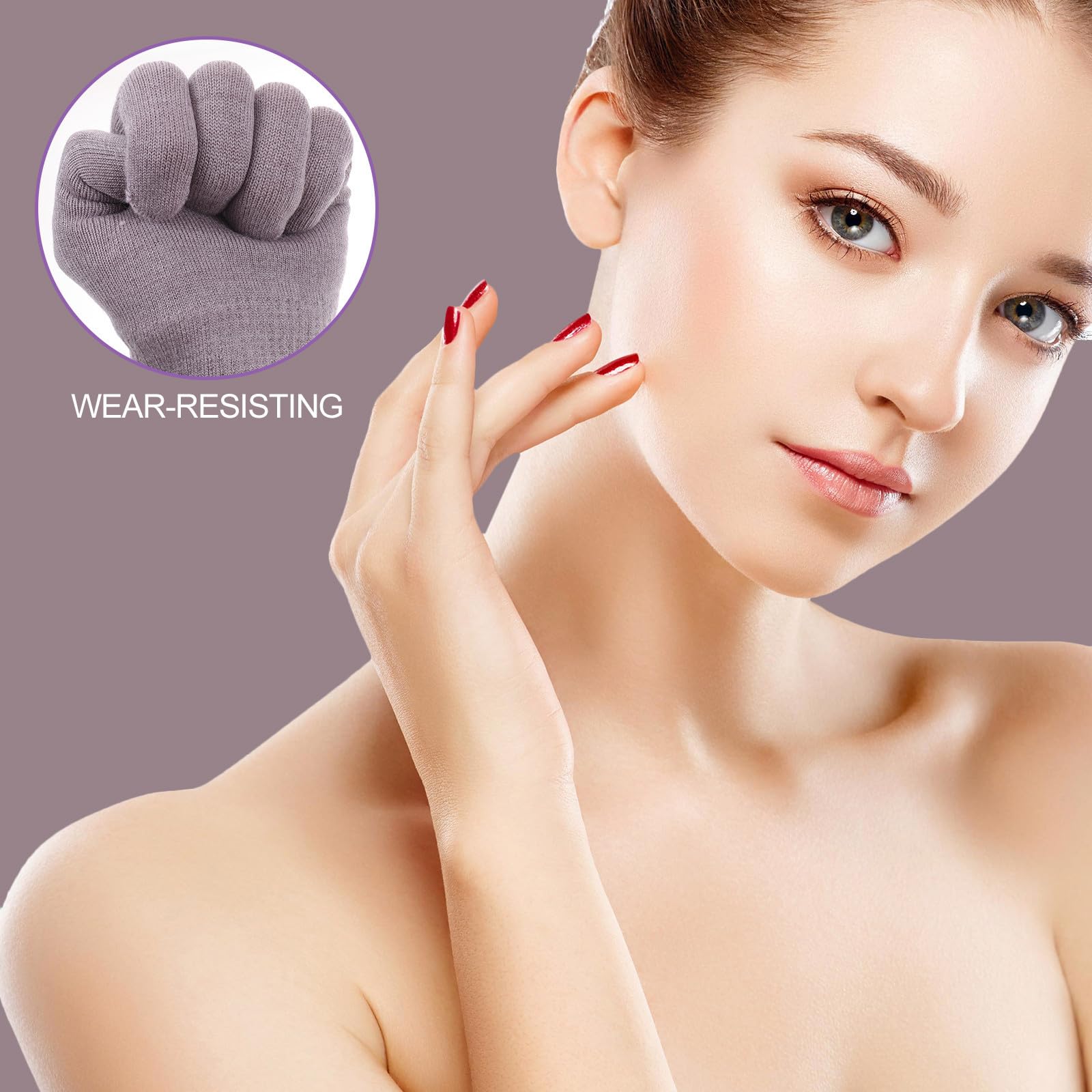 5 Paare Feuchtigkeitsspendende Handschuhe für Hautpflege mit Gel,