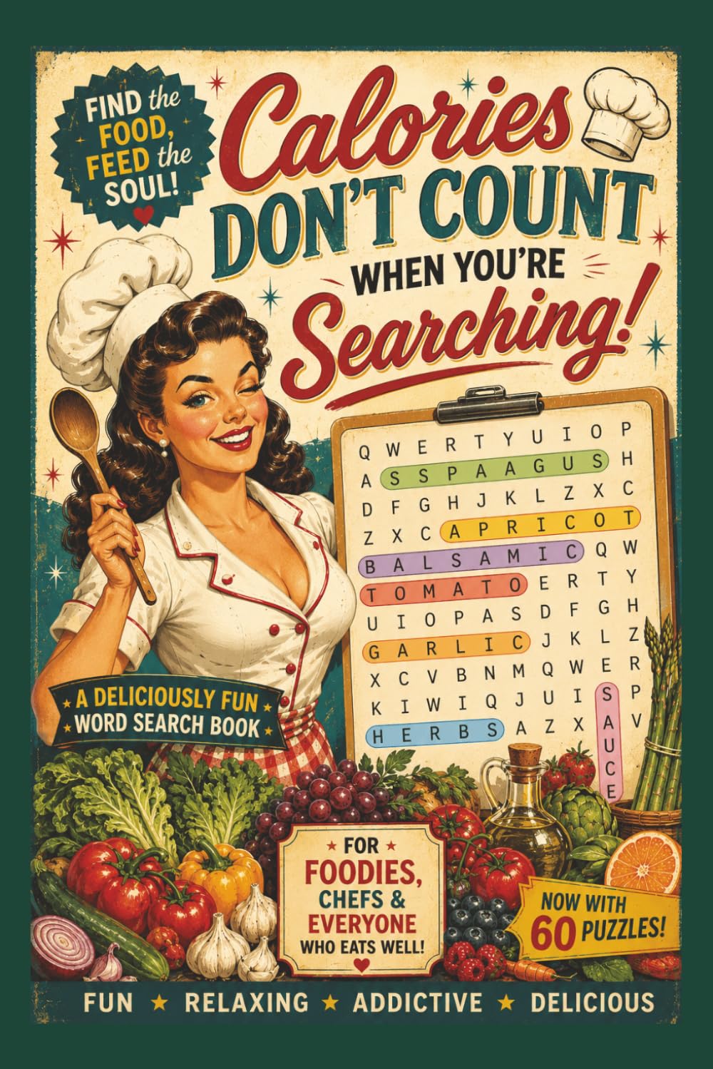 Calories Don't Count When You're Searching: a Word Search Puzzle Book: 60 Delicious Word Search Puzzles for Food Lovers, Home Cooks & Culinary Enthusiasts