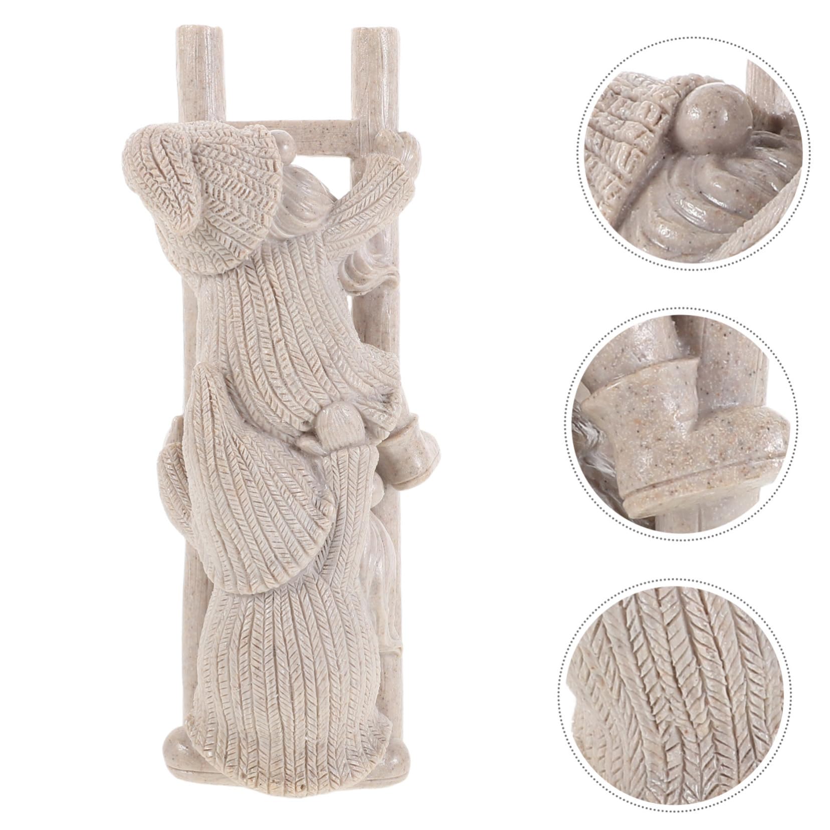 Mikikit Statue De GNOME De Jardin Résine Figurine De GNOME Grimpant Échelle Décoration De Noël pour Jardin Pelouse Et Aménagement Paysager