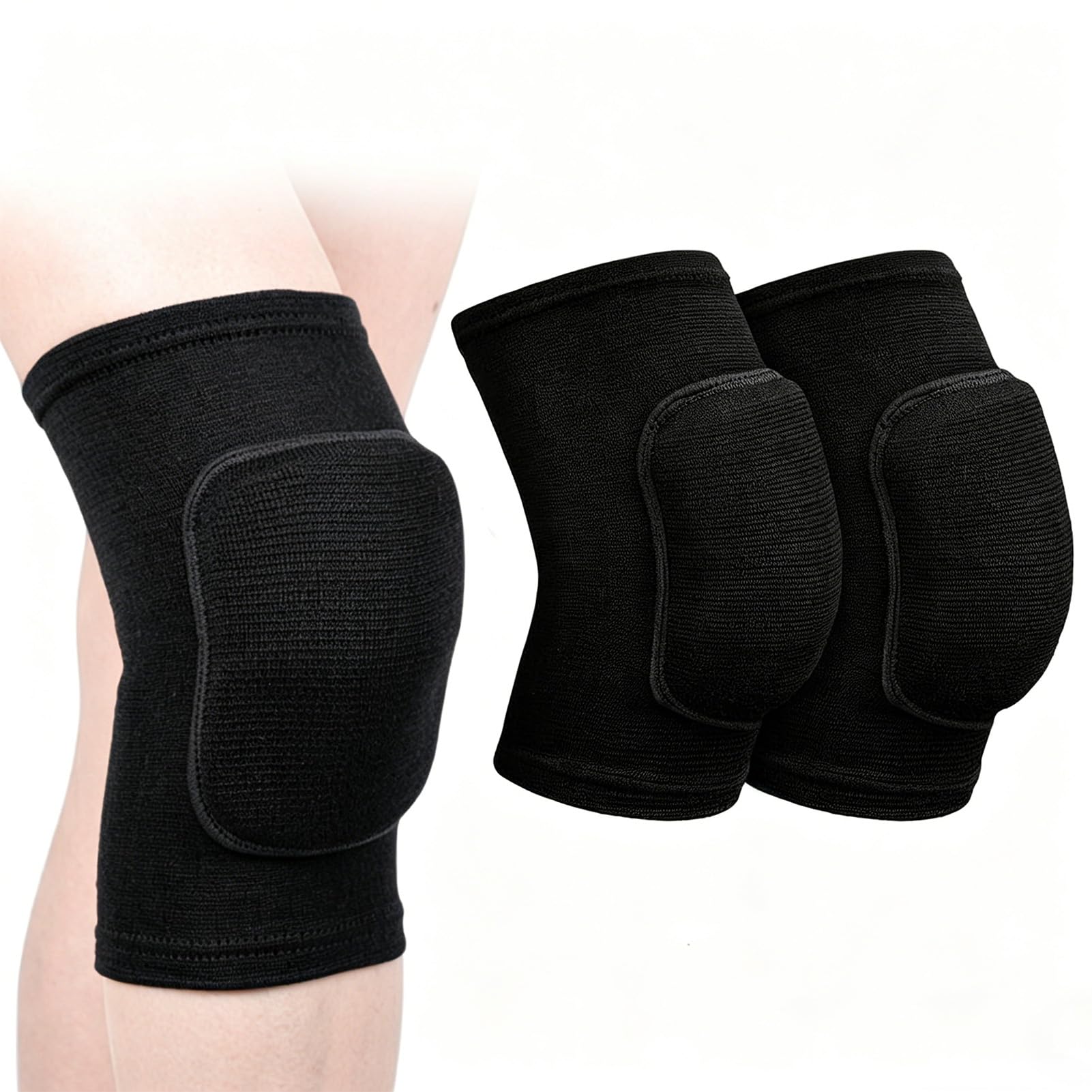 Nutfoam Knee Pads 1 Pair – Highly Elasticated Knee Pad, Soft Breathable Non-Slip Knee Protector, Thick Sponge Knee Support Pads for Volleyball, Dance, Yoga & Sports