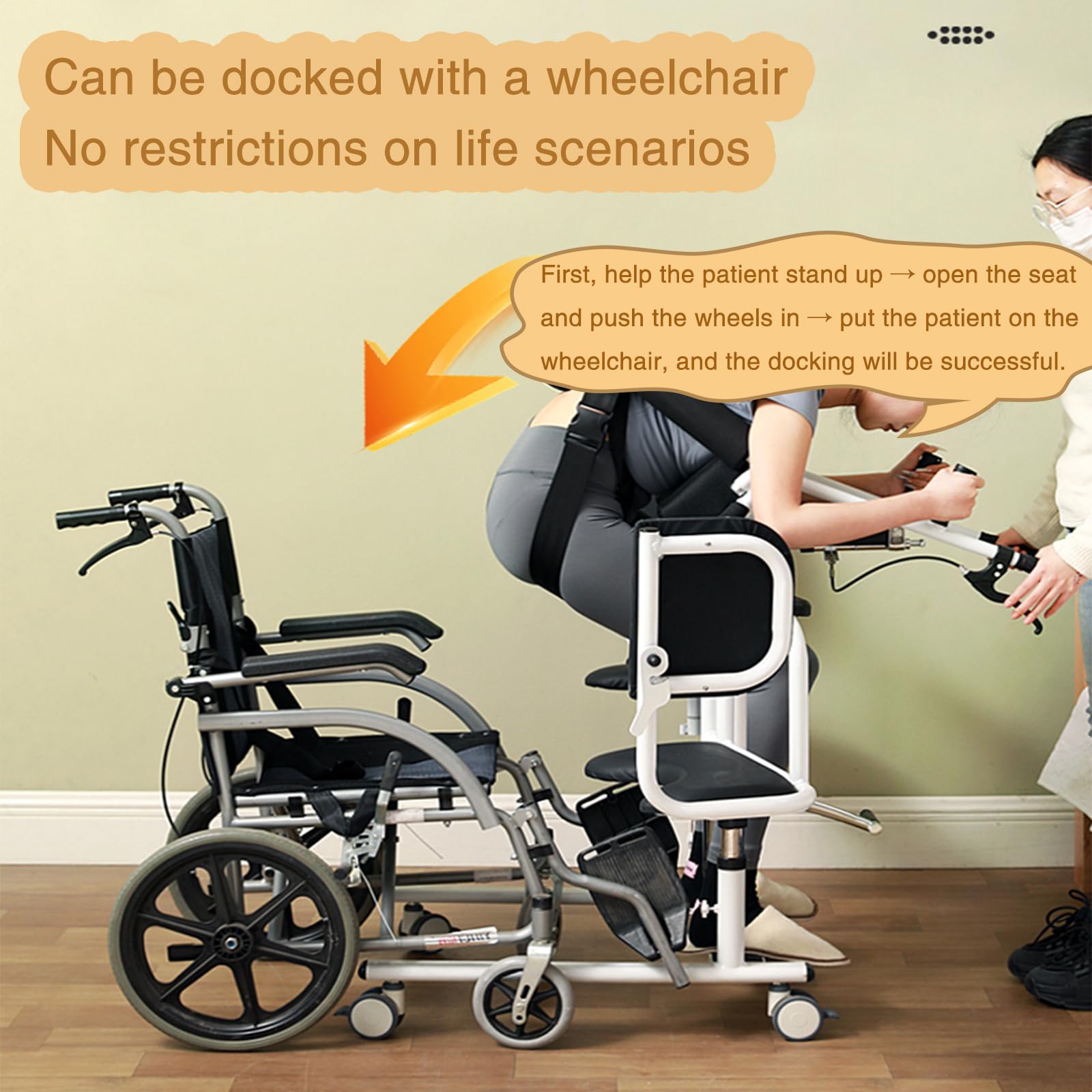 Silla elevadora de Transferencia para Pacientes, Ligera, para Ducha, con Dispositivo de Asistencia para el hogar, para Personas Mayores y discapacitadas,Altura y Ancho