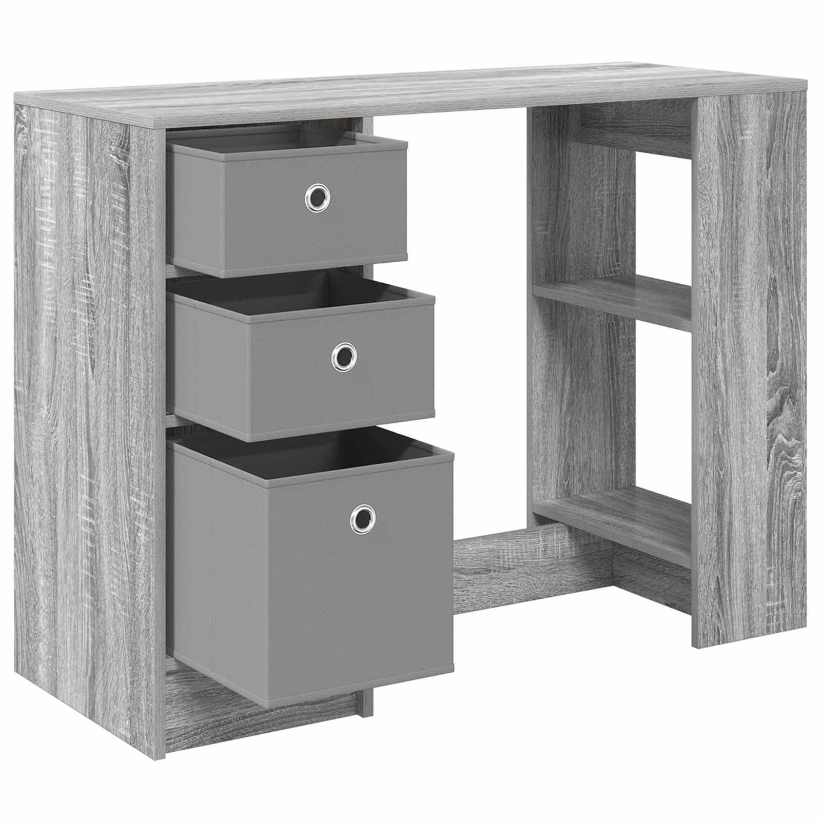Scrivania grigio Sonoma 100x40x75 cm Legno lavorato con cassetti
