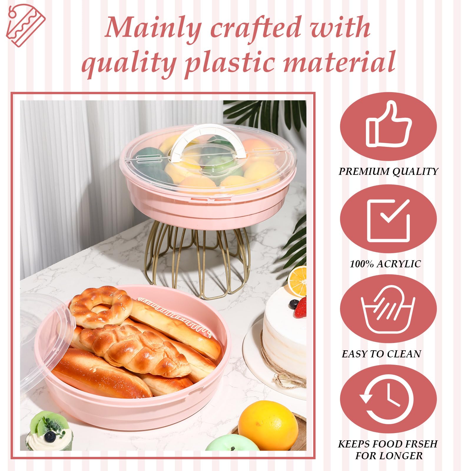 Amazon.co.jp: Sunnychicc 2個 12インチ パイ容器 蓋と取っ手付き