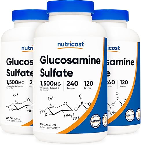 Miniatura 8 de Nutricost Sulfato de glucosamina 750 mg 240 cápsulas 1500 mg por porción