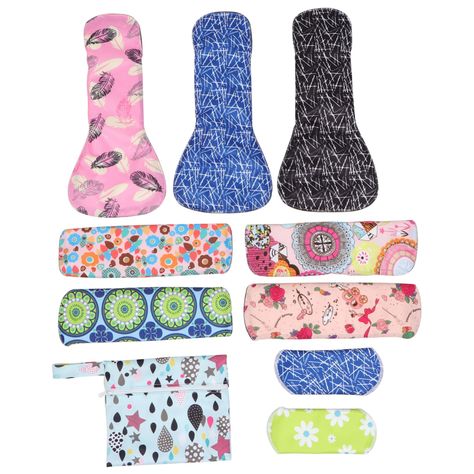 COLLBATH Serviettes Hygiéniques Lavables Avec Pochette De Rangement Au Design Humaniste