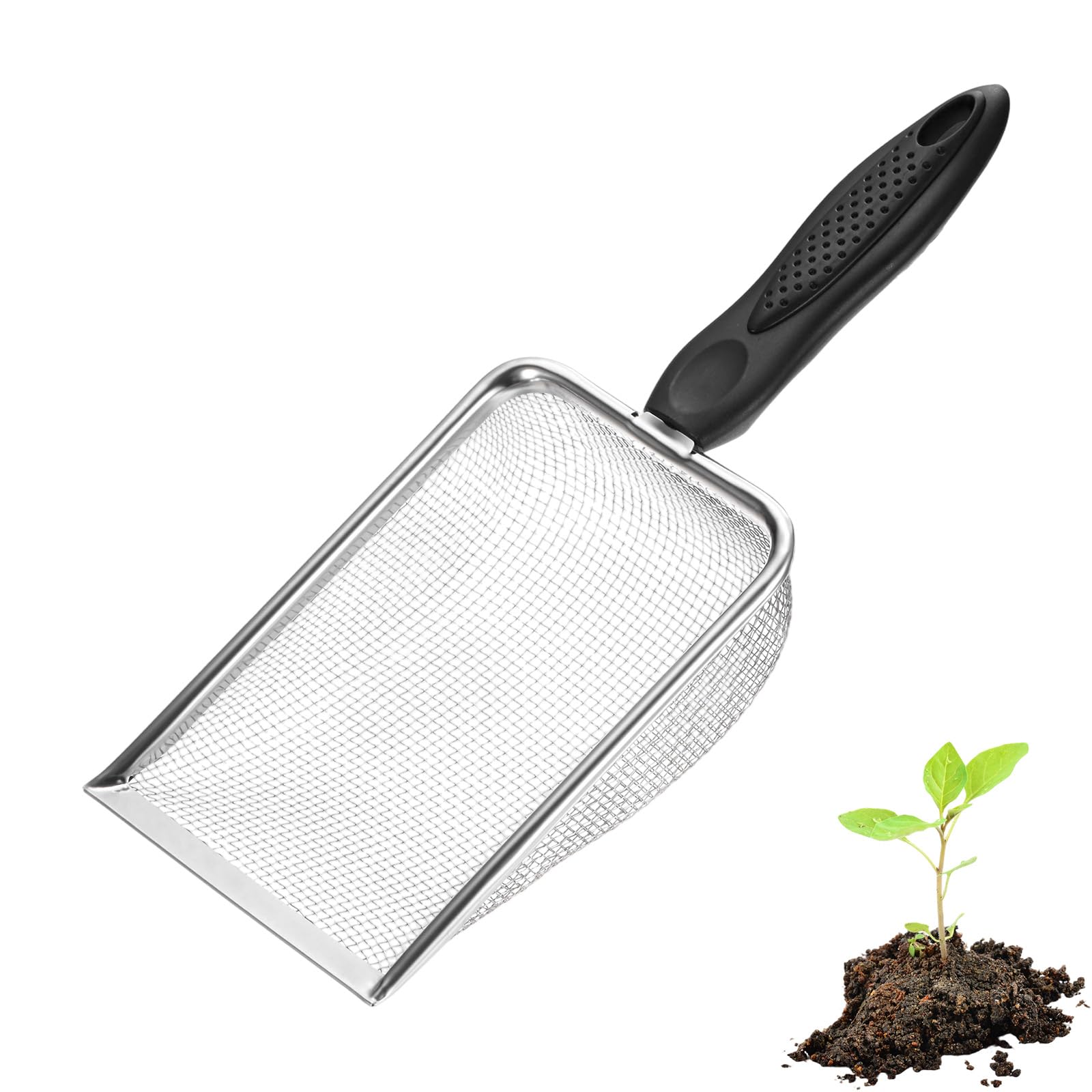 M METERXITY 1-Pack Gardening Soil Sifter 2.5 mm Mesh Stainless Steel — image 1