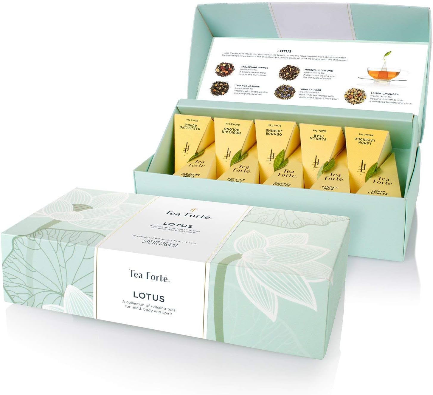 Tea Forte Lotus Assortiment Thé et Infusion Bio 10 pyramides, Lotus