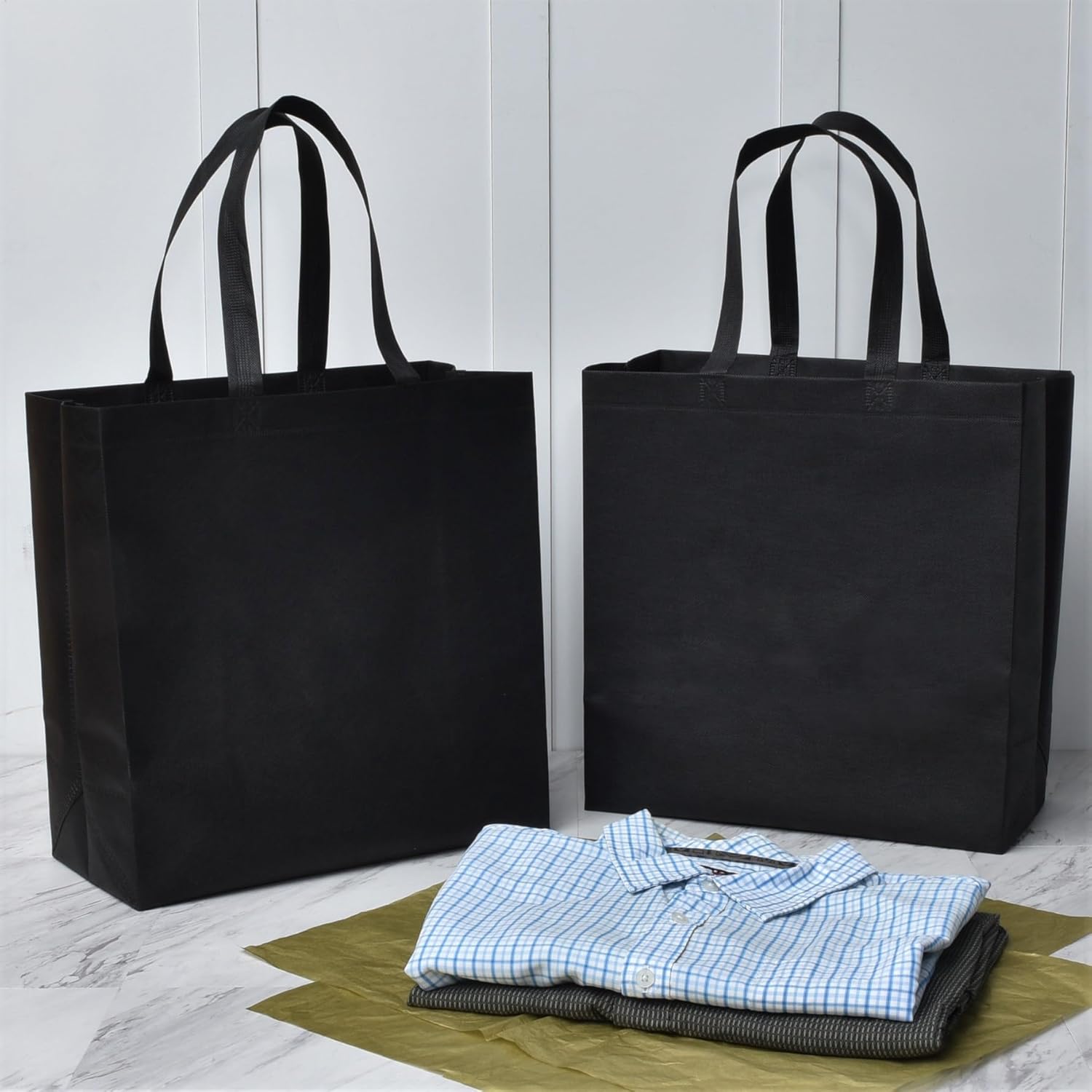 Prime Line Packaging Reusable Shopping Bags, Fabric Tote Bags with Handles, Grocery, Small Business, Retail & Boutique, Bulk - Image 5