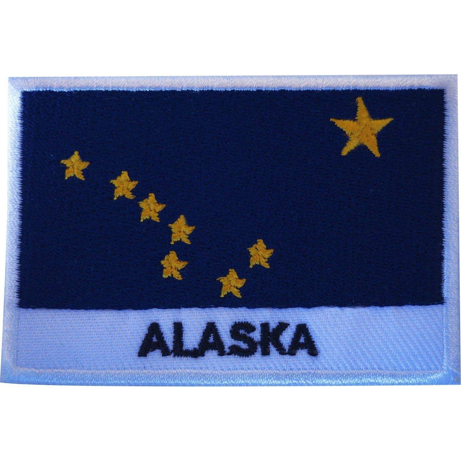 Toppa Ricamata Bandiera Alaska | Stemma Termoadesivo 7x4,5 Cm Per Personalizzare Abbigliamento
