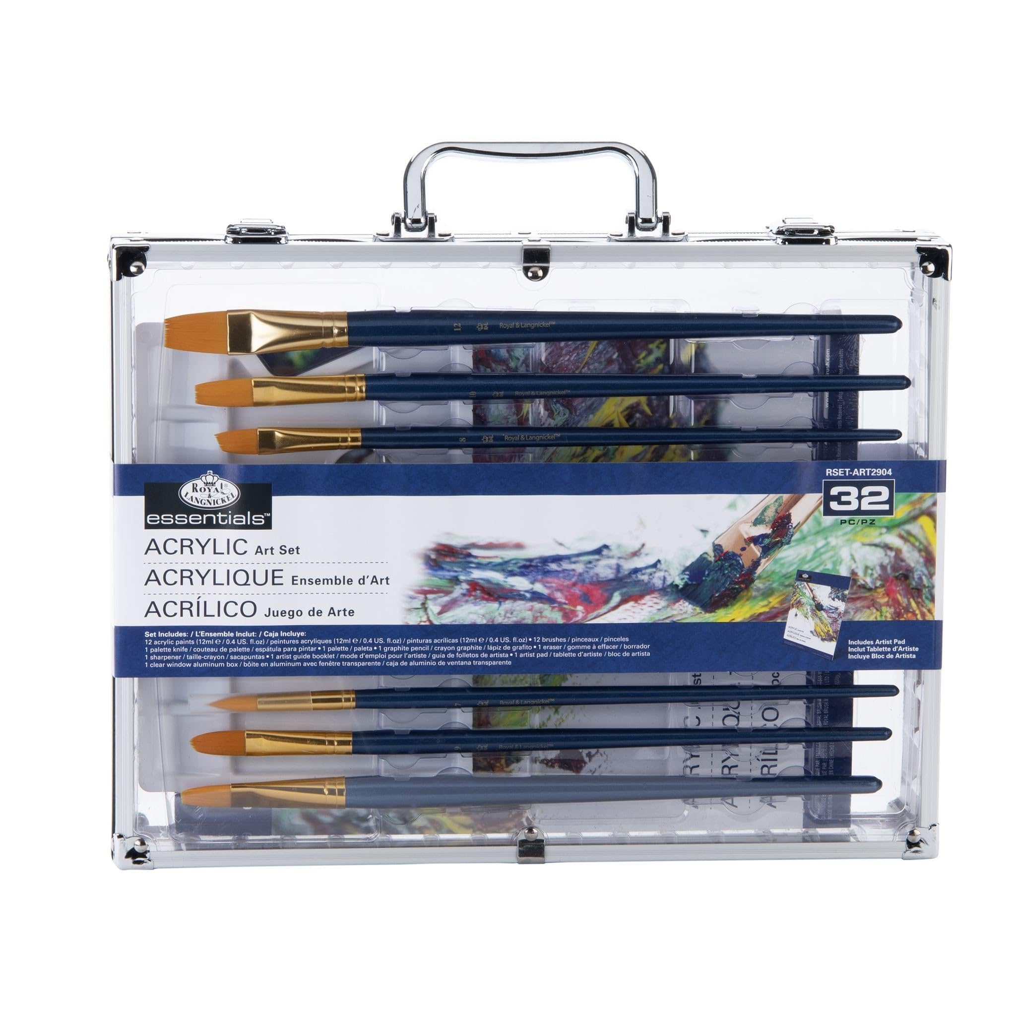 Royal Brush essentials(TM) Acrylic Art Set In Metal Case 32