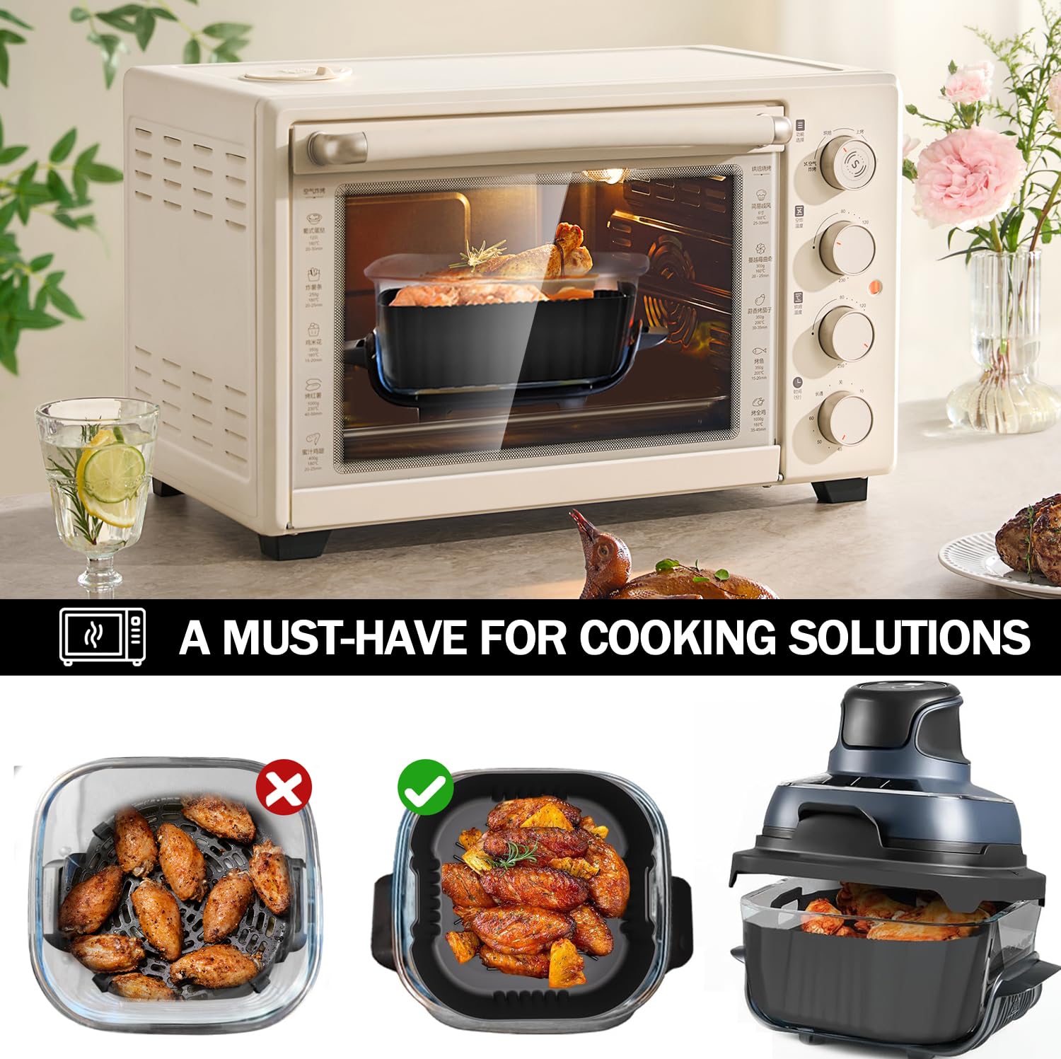 Magnetischer Spritzschutz Für Ninja Crispi Heißluftfritteuse - Hitzebeständig & Einfach Zu Reinigen