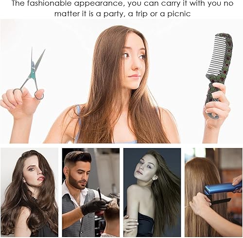 Miniatura 7 de Uonlytech Espejo de aumento de mano, espejo de maquillaje vintage, espejo de maquillaje y peine antiguo, espejo cosmético, cepillo para el cabello,