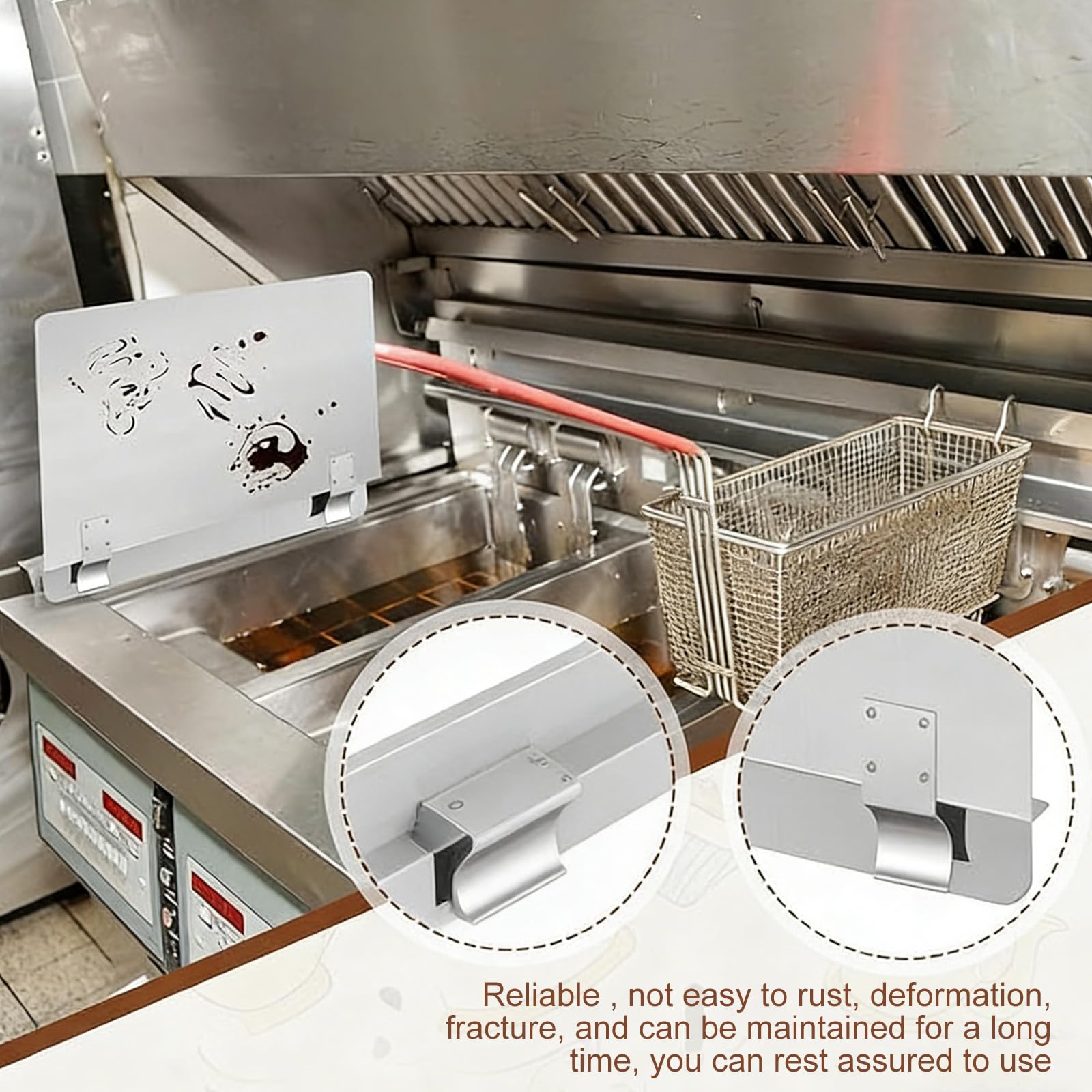 Professioneller Spritzschutz für kommerzielle Fritteusen, einfache Installation, Herd-Spritzschutz