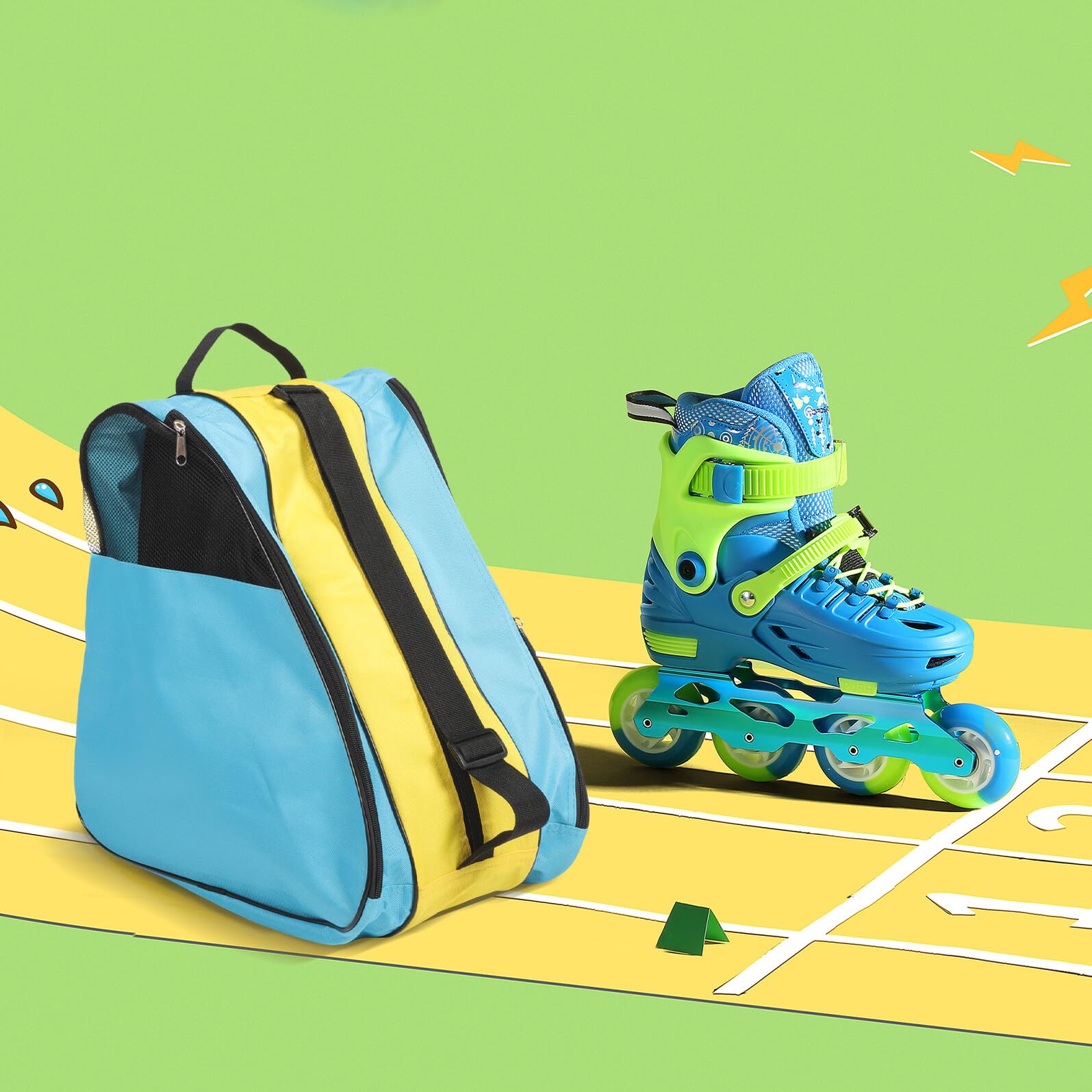 Borsa per Pattini Rotelle Resistente e Comoda con Design Multi Adulti Borsa Portatile per Scarpe da Pattinaggio su Ghiaccio e Roller Skates Facile da Pulire e Riutilizzabile