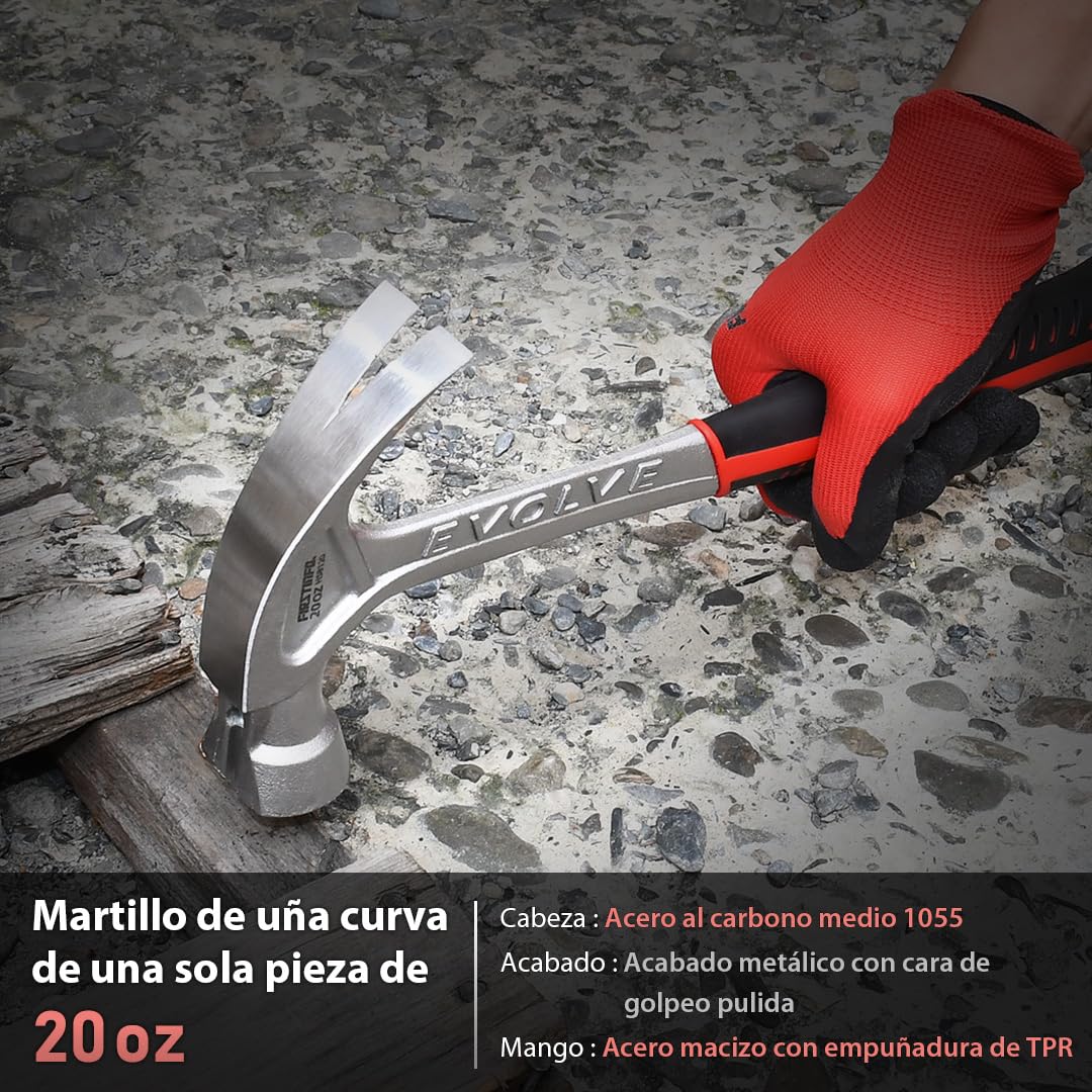 FIRSTINFO H58120 | Martillo de carpintero | con Portaclavos Magnético | 567g