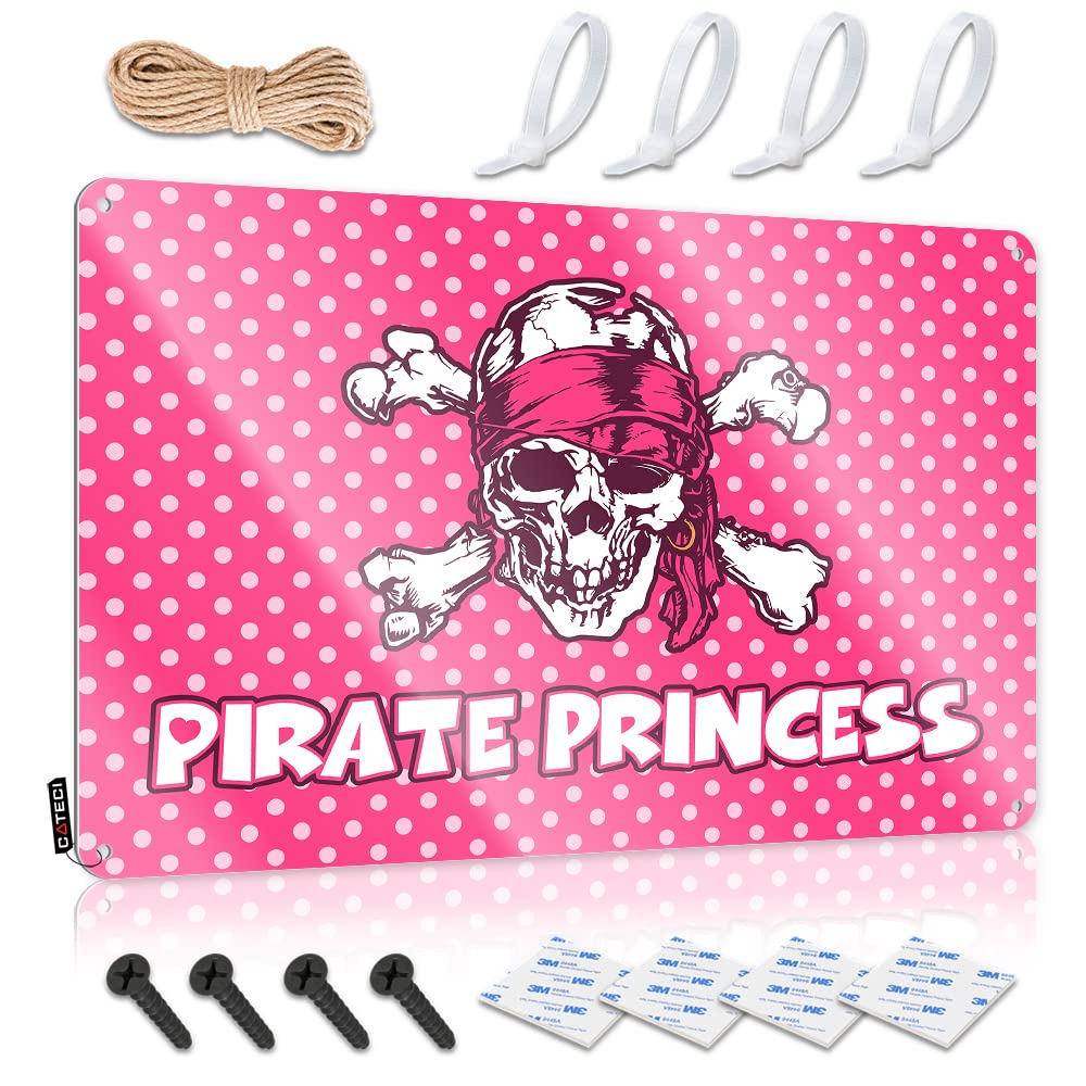 IBWNBBUSN Man Cave Sign Funny Pirate Princess Tin Sign Bbq Signs Outdoor Men Cave Decor