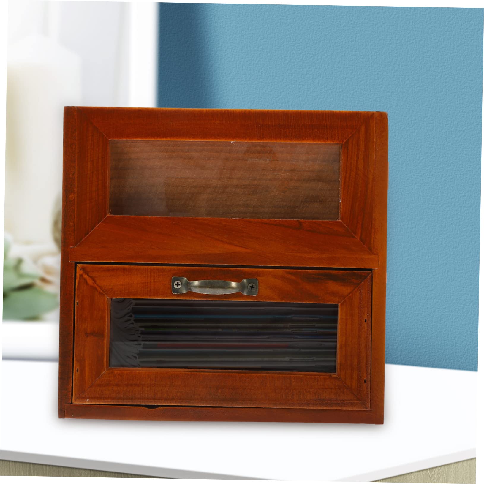 Ciieeo Organisateur De Rangement Pour Bijoux Armoire De Bureau En Bois Boîte De Rangement Pour Pinceaux De Maquillage - Tabletop
