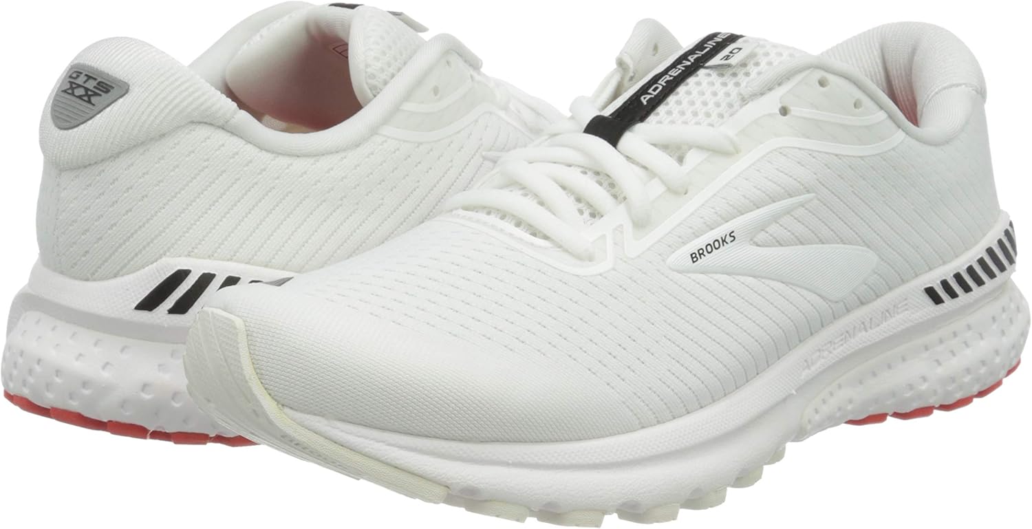 Brooks Men's Adrenaline GTS 20 Supportive Running Shoe 9 White/White/Black