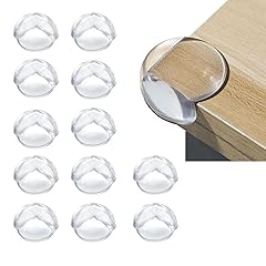 Corner Protector, Baby Proof Furniture Corner Guards, Safety Bumpers & Cushion to Cover Sharp Furniture & Table Edges,Clear and Transparent,Pre-Taped (12 Count Round-Shape(Park of 1))