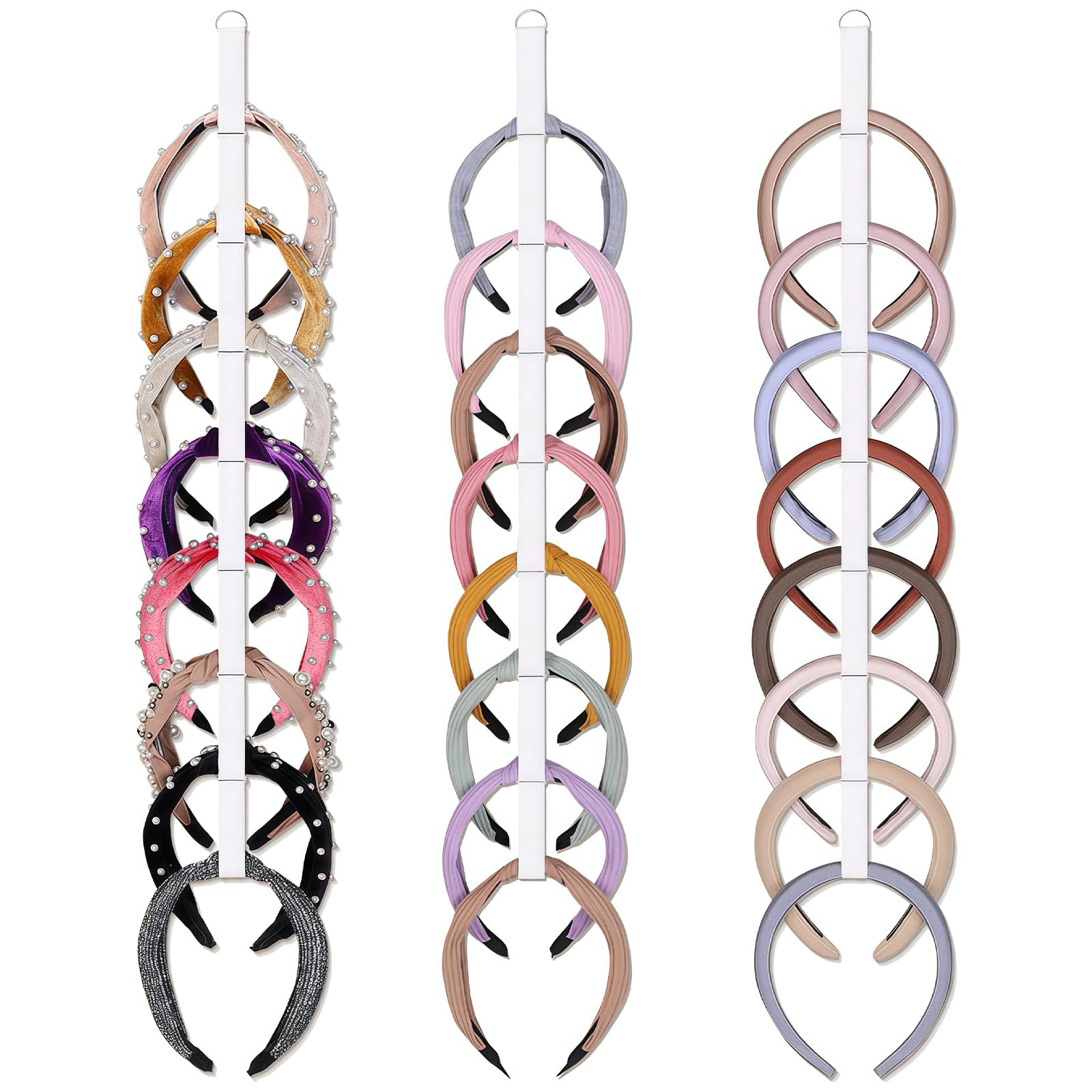 3 Pezzi Organizer per Fasce per Capelli per Ragazze, Esposizione Fermagli Elastici per Capelli, Organizer Bianco per Accessori per Capelli per Decorazione Camera da Letto e dormitorio