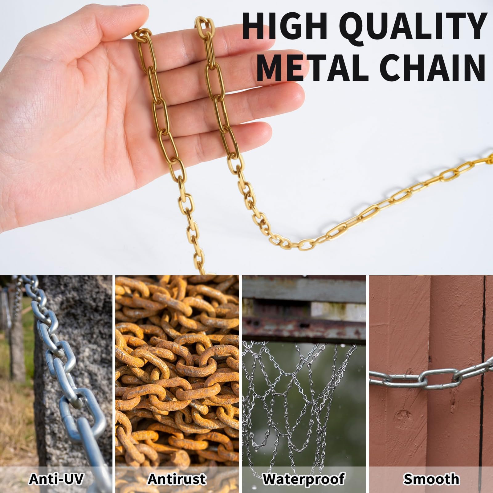 50 ft 1/12" Metal Chains Brass Chain for Hanging Light Fixture, Chandelier — Amazon image 5