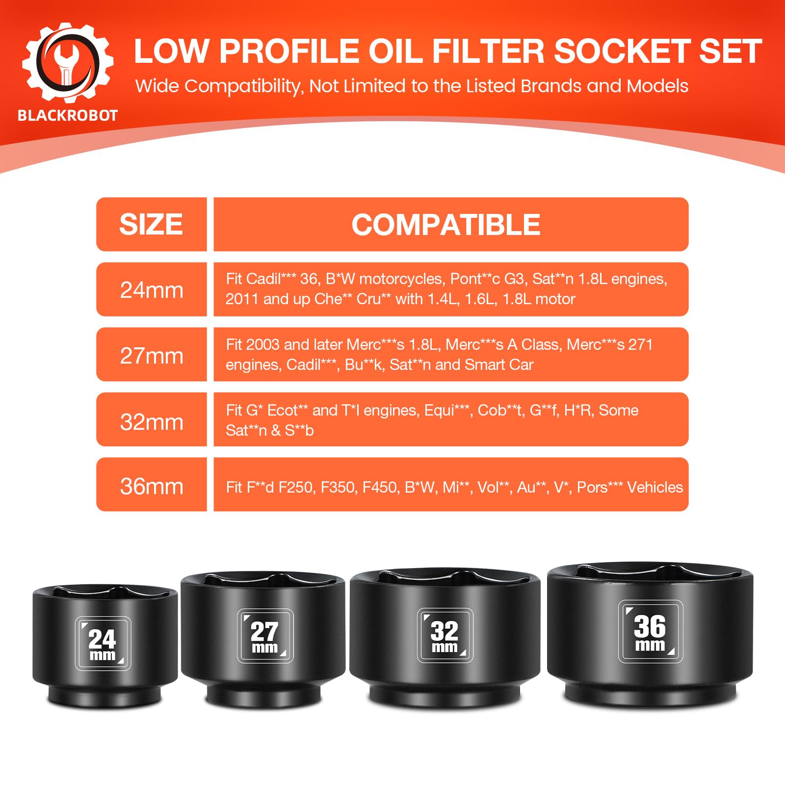 Amazon.com: BLACKROBOT 8 Pieces 3/8” Drive Low Profile Oil Filter