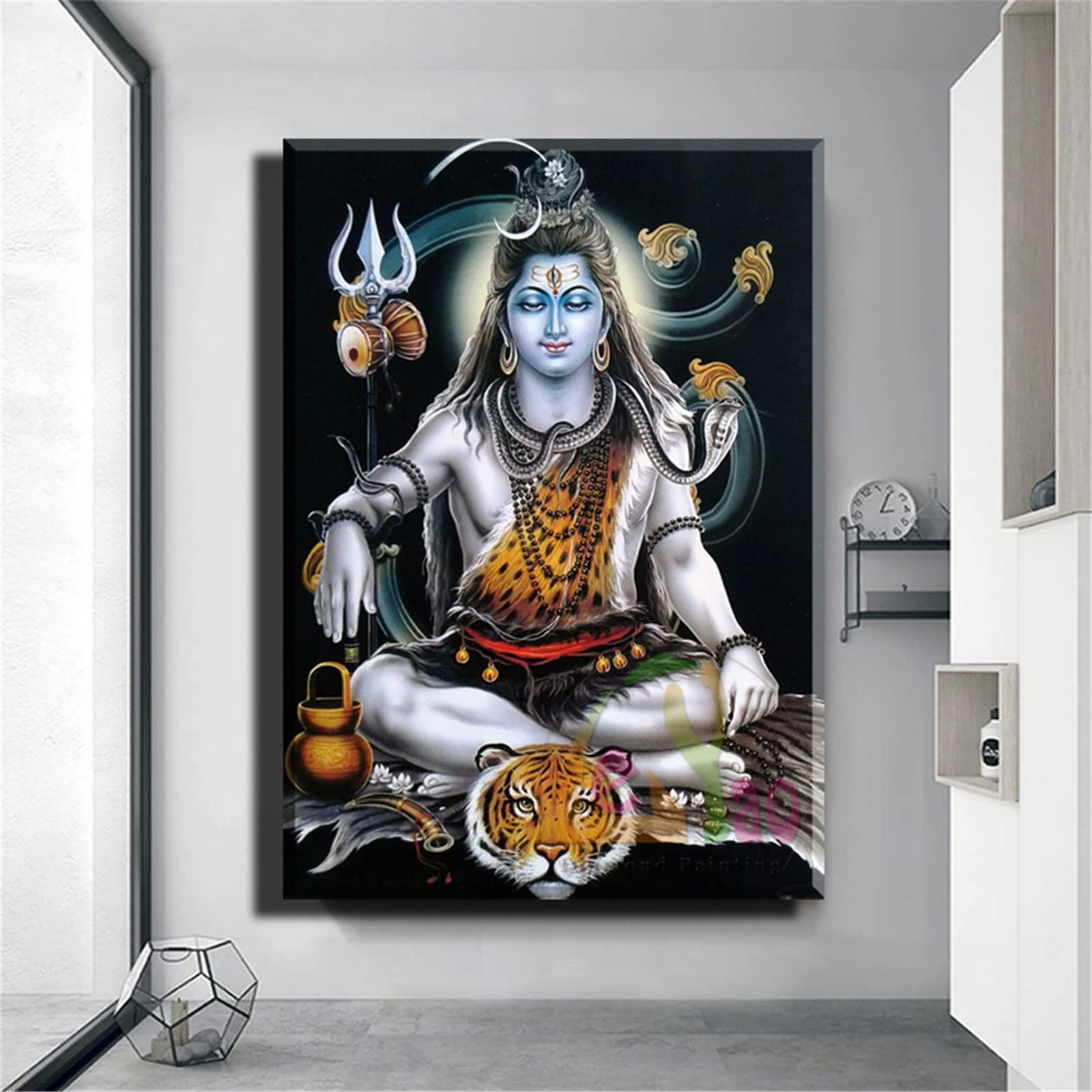 Diamond Painting Moon Shiva, kompletny zestaw malarski diamentowych 5D DIY Haft diamentowy Kryształ Rhinestone Mozaika Ścieg Krzyża Płótno Rzemiosło, Pokój dzienny Dekoracja ściany Round Drill 100x120cm