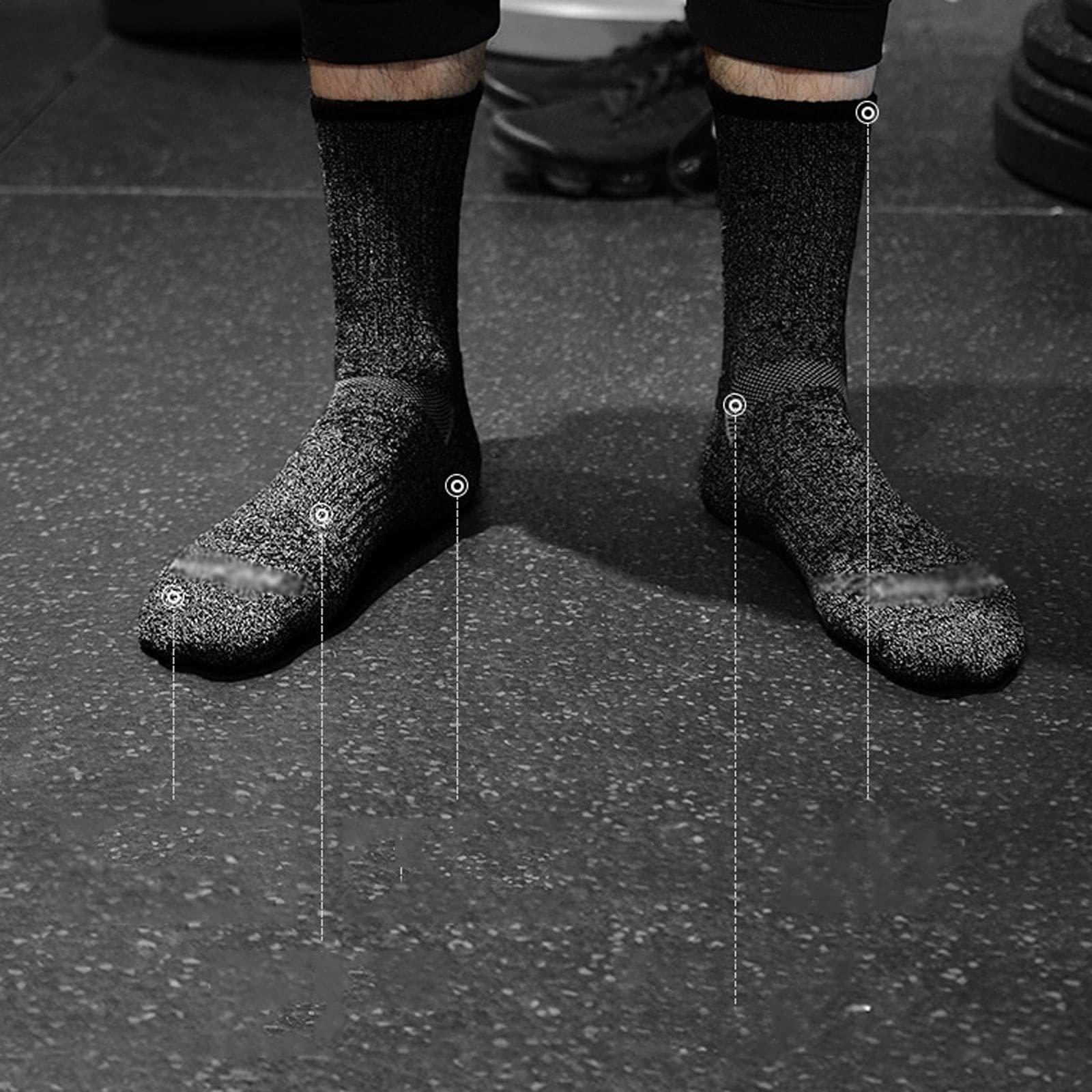 calcetines de hombre Calcetines atléticos de lana al aire libre de gran tamaño absorción de humedad secado rápido calcetín calcetines transpirables verde 2 pares (10.2-11 pulgadas) medias de hombre(A)
