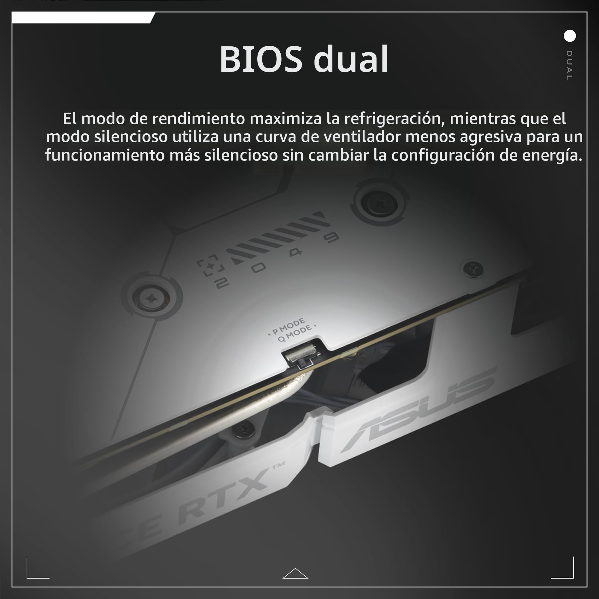 ASUS Dual GeForce RTX 5060 Ti 16GB GDDR7 White OC Edition (PCIe 5.0, 16GB GDDR7, DLSS 4, HDMI 2.1b, DisplayPort 2.1b, diseño de 2.5 Ranuras, diseño de Ventilador de tecnología axial, tecnología 0dB y