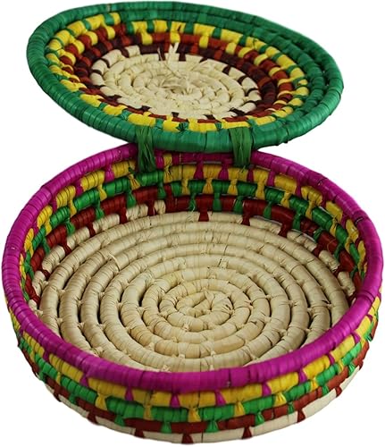 Miniatura 3 de Calentador de cesta de tortilla de palma tejida a mano, hecho en México, pequeño verde