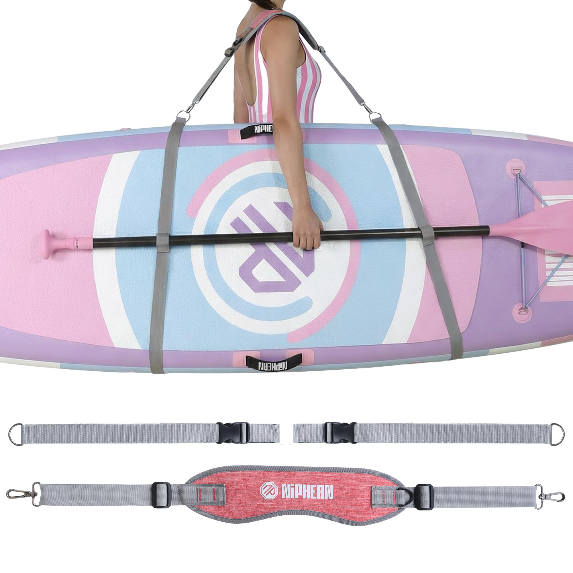 niphean SUP Carrying Strap, Adjustable Shoulder Strap for Paddleboard