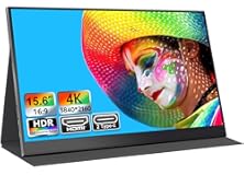 4K Portable Monitor - 15.6 Inch 3840×2160 Resolution, 100% sRGB, IPS Screen with Built-in Speakers, USB-C/HDMI Connectivity, External Second Monitor for Laptop/MacBook/Switch/PS5/PS4/Xbox