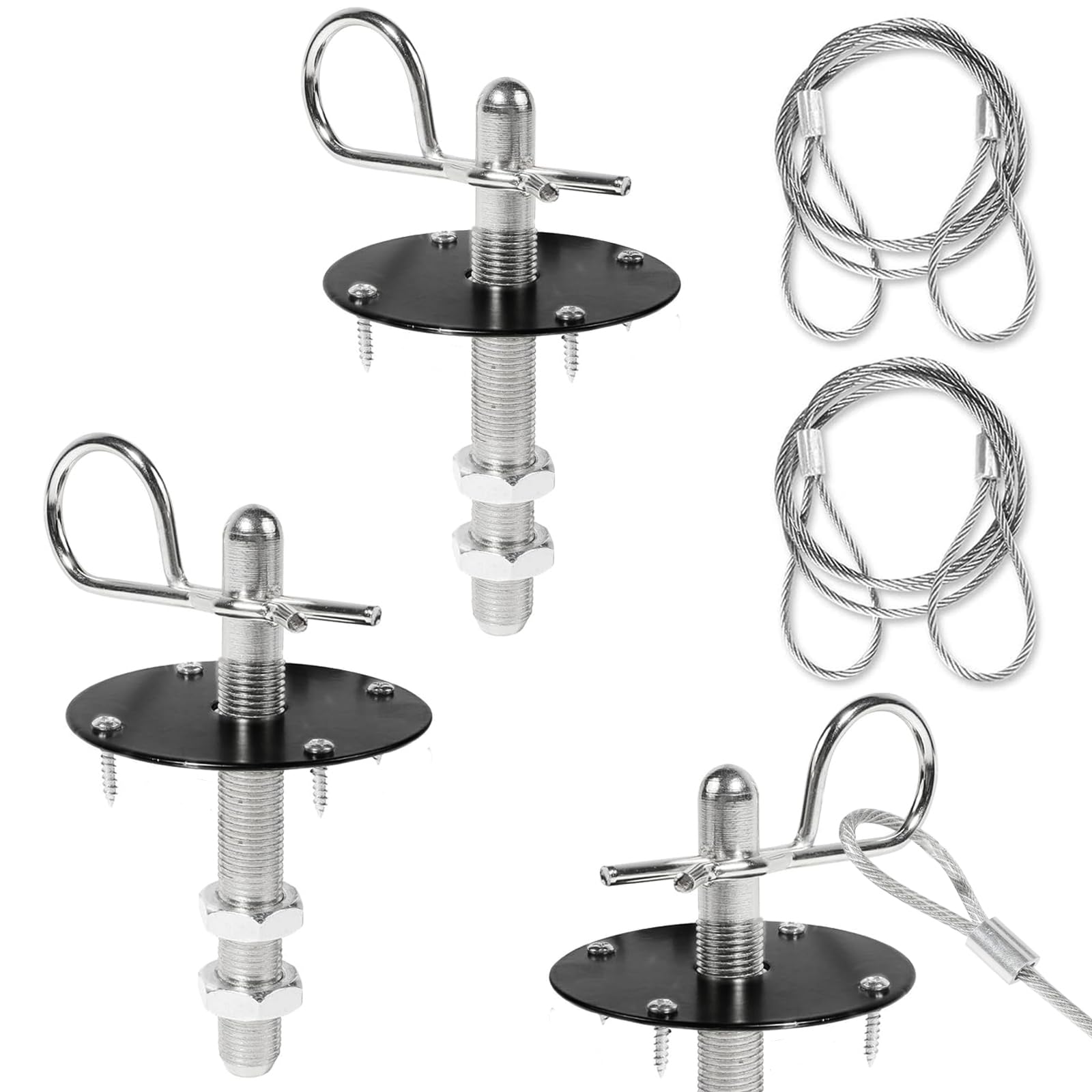 2 Pack Trucks Hood Pin for Car Stainless Steel Hood Pin Lock Clip with Racing Lanyard for Fixing
