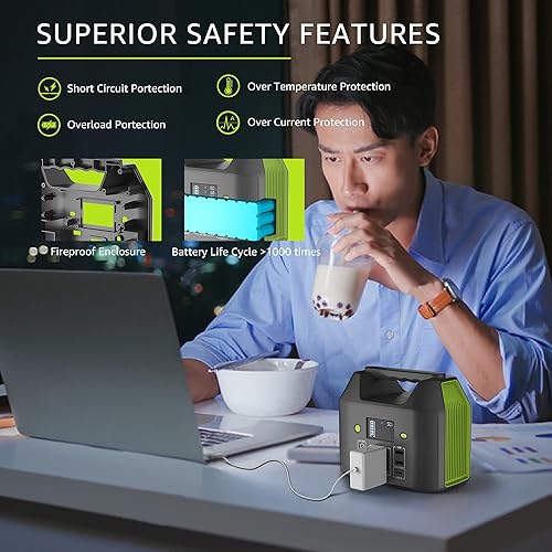 Miniatura 3 de Estación de energía portátil de 150 W 155 Wh, banco de energía EnginStar con salida de CA de 110 V, 42000 mAh, 6 salidas externas, paquete