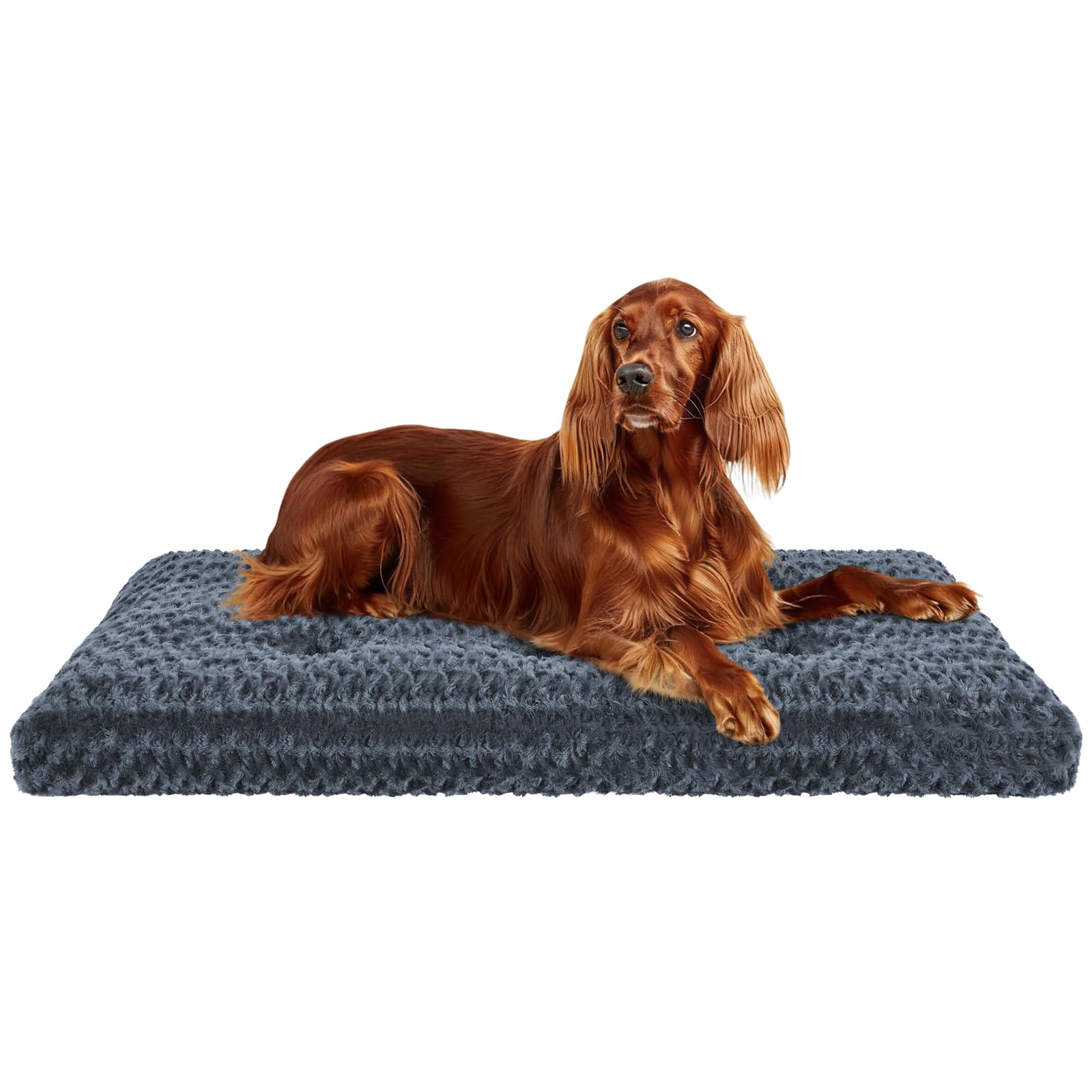 Homaxy Lit pour chien de grande taille - Coussin orthopédique moelleux - Lavable - Avec dessous antidérapant - Pour grands chiens - 135 x 92 x 10 cm - Gris foncé