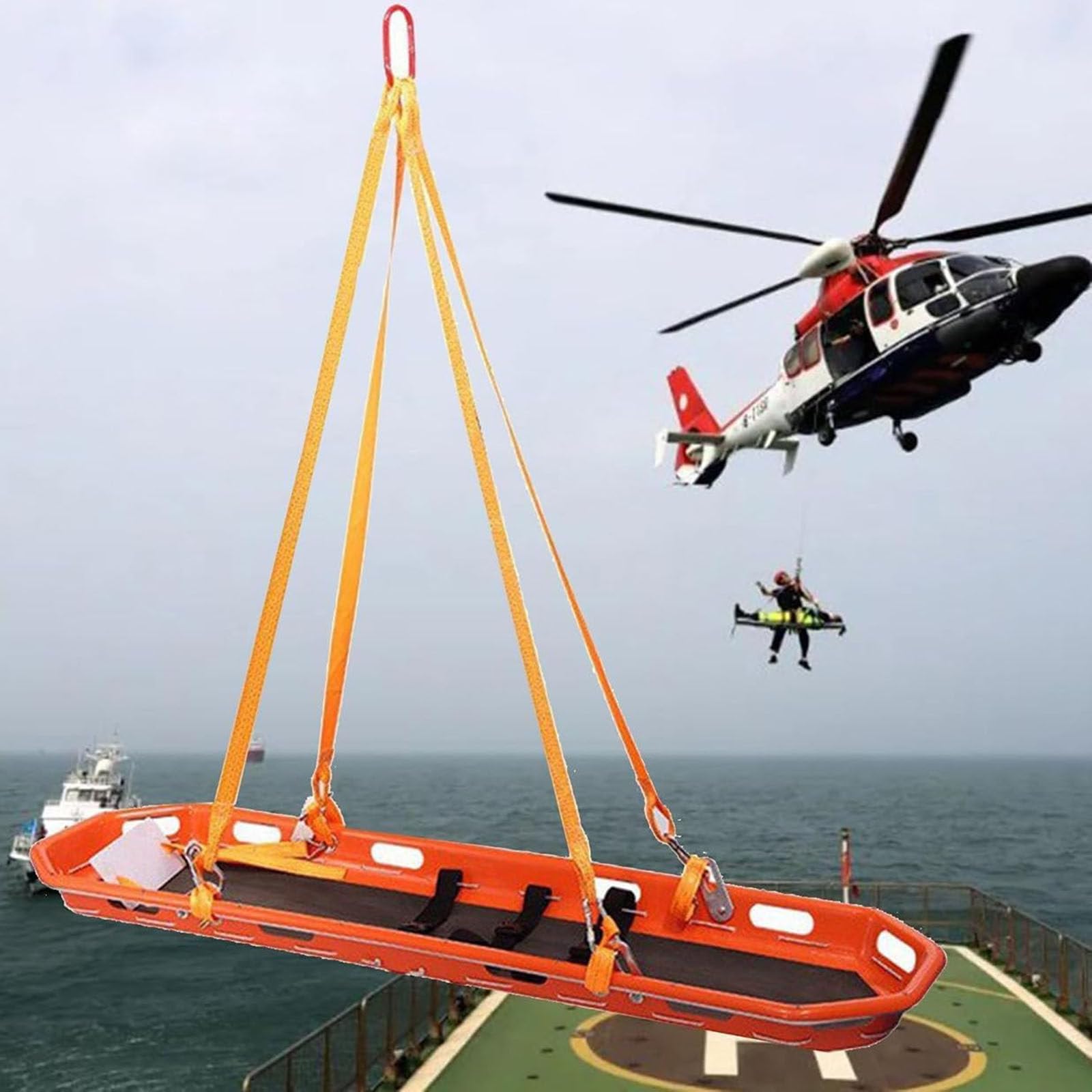 Barella separabile di salvataggio con l'imbracatura speciale per soccorso di emergenza dell'aria, del mare e della montagna